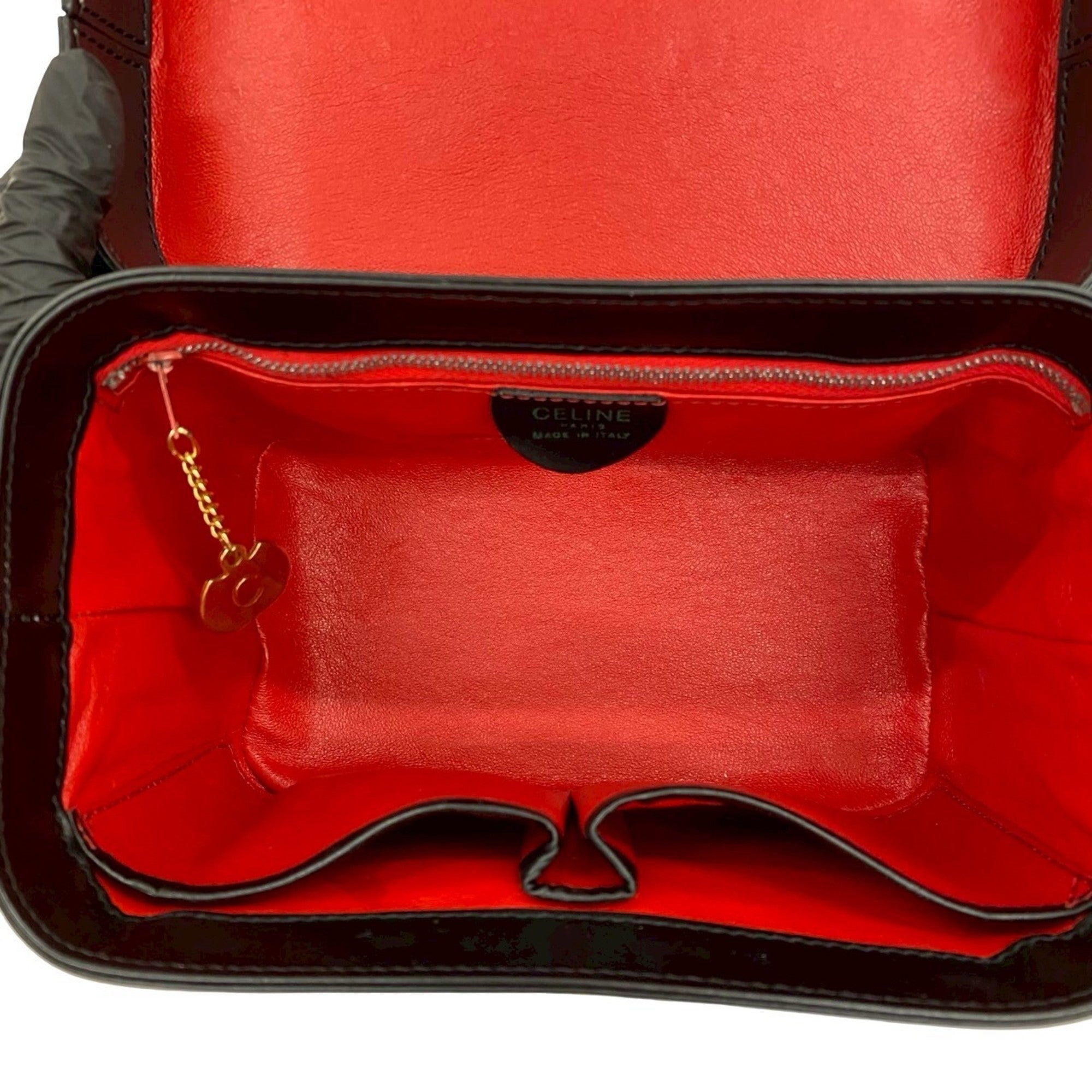 Celine Black Leather Handbag Tote Bag Vanity Bag (Pre-Owned)