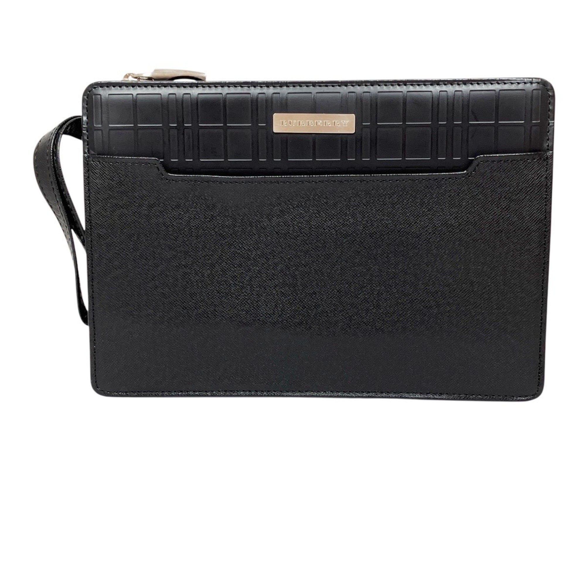 Burberry Black Leather Clutch Bag (Pre-Owned)