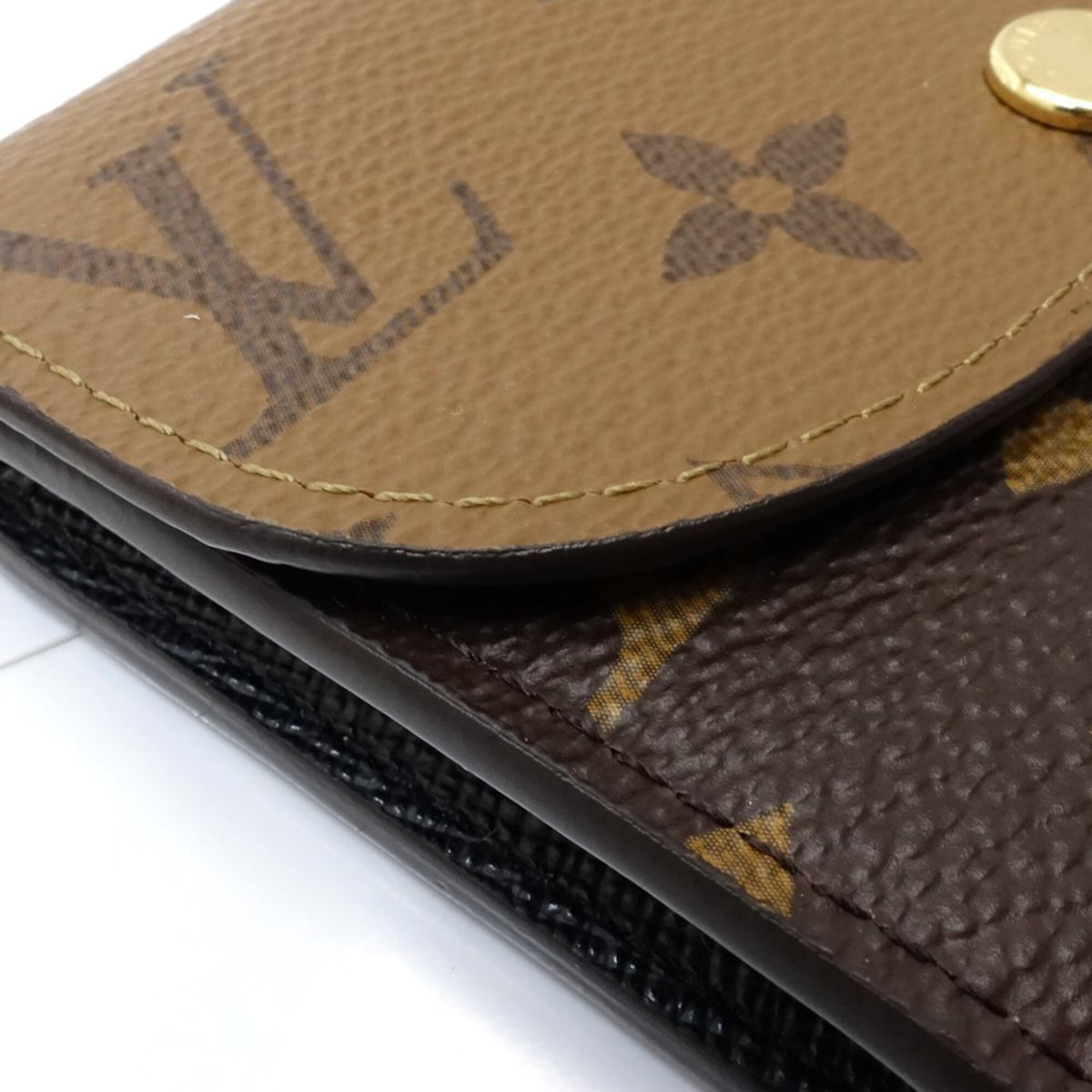 Louis Vuitton Beige Brown Monogram Reverse Monogram Reverse Coin Purse/Coin Case (Pre-Owned)