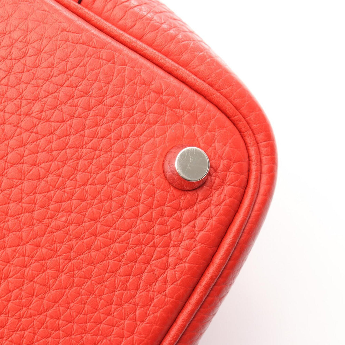 Hermes Picotin Red Color Taurillon Clemence Leather Handbag (Pre-Owned)