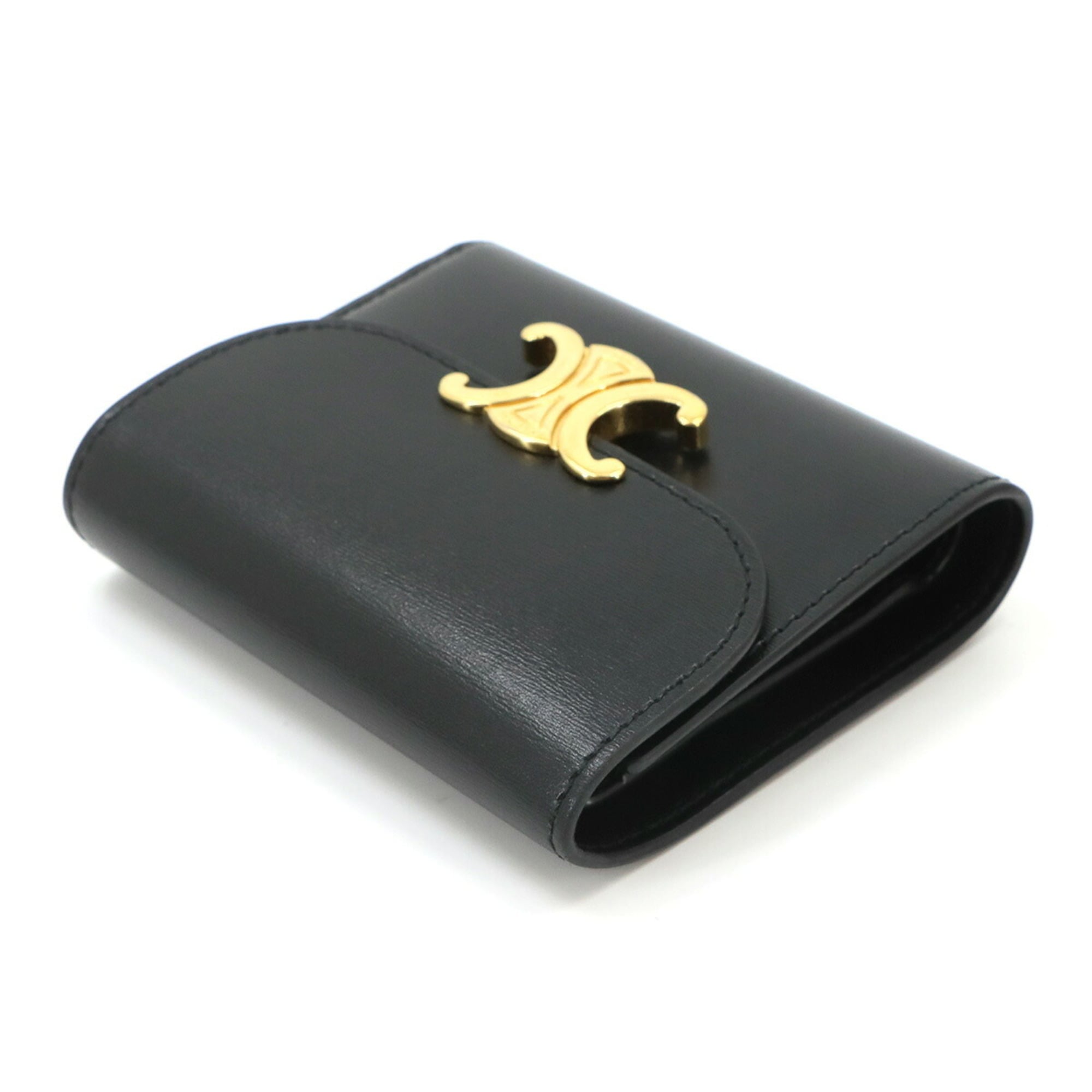 Celine Black Leather Wallet (Tri-Fold) (Pre-Owned)