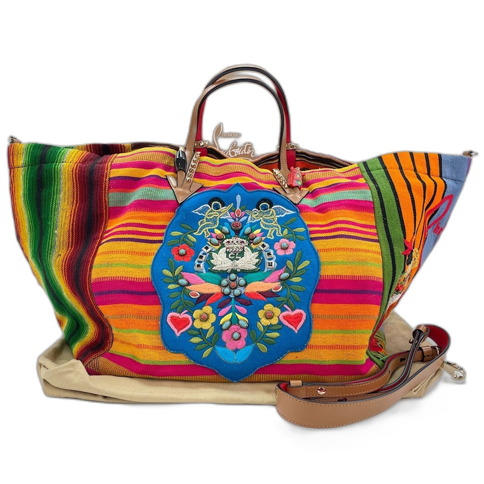 Christian Louboutin Multi-Color Canvas Tote Bag (Pre-Owned)