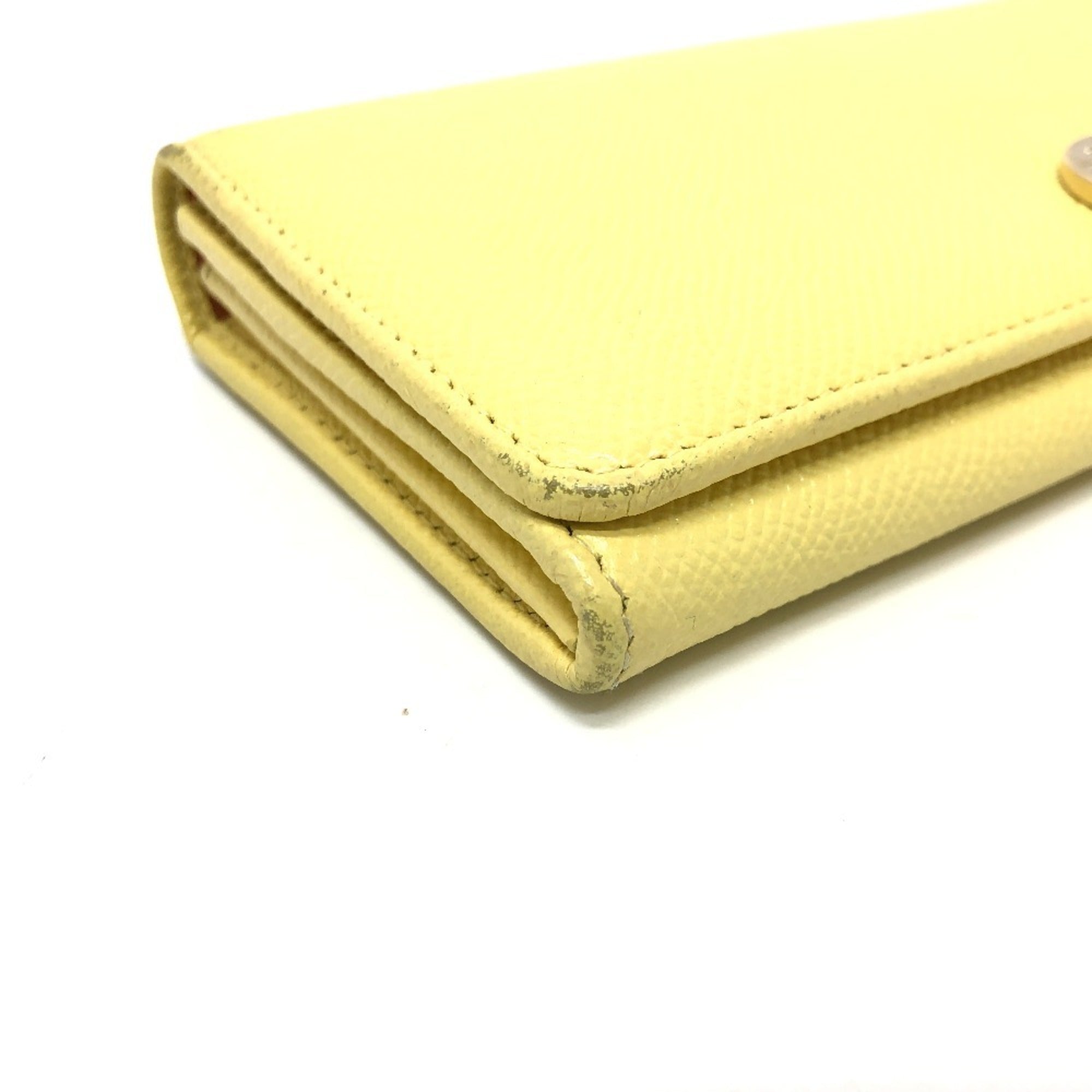 Bvlgari Yellow Leather Long Wallet (Bi-Fold) (Pre-Owned)