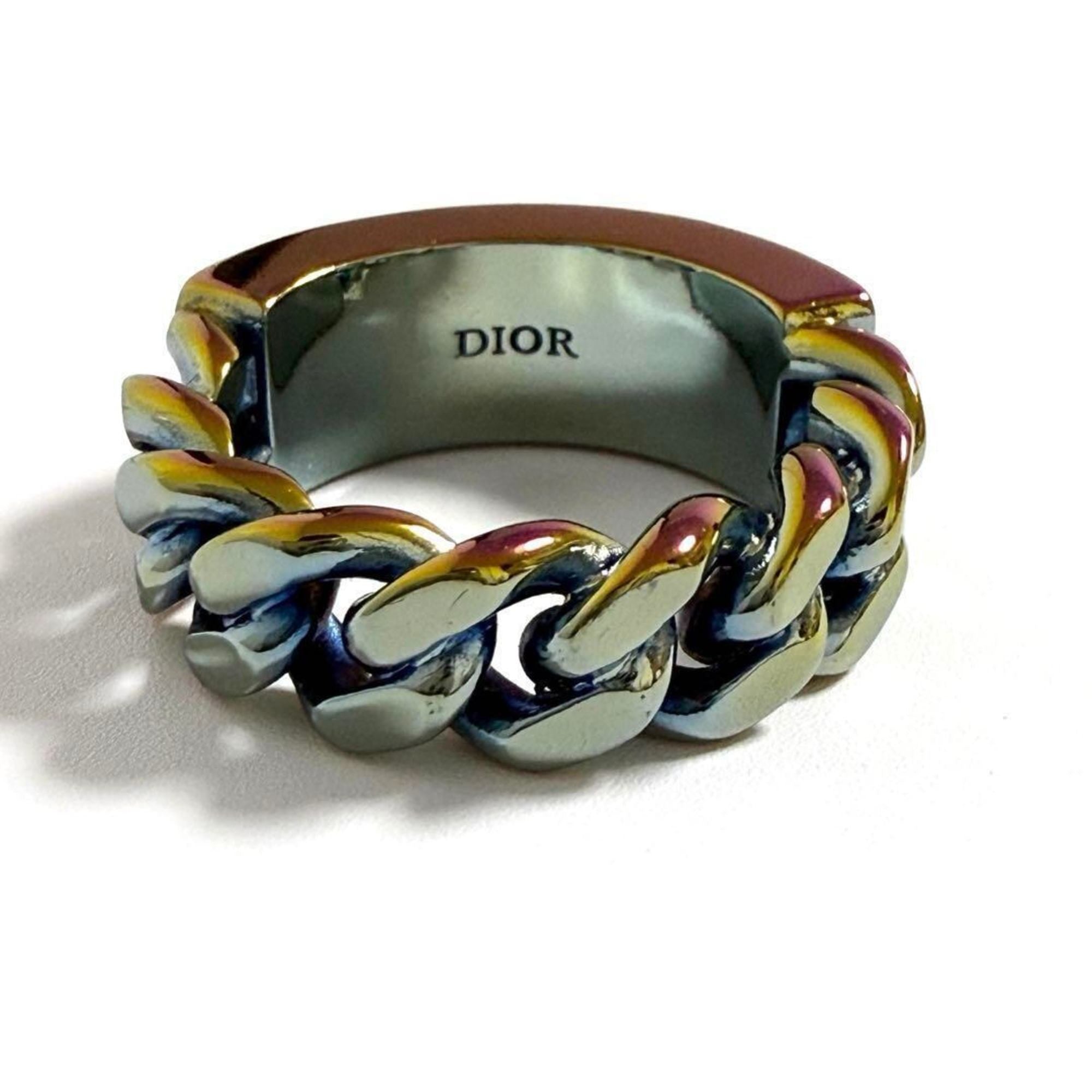 Christian Dior Multi-Color Metal Band Ring (Pre-Owned)