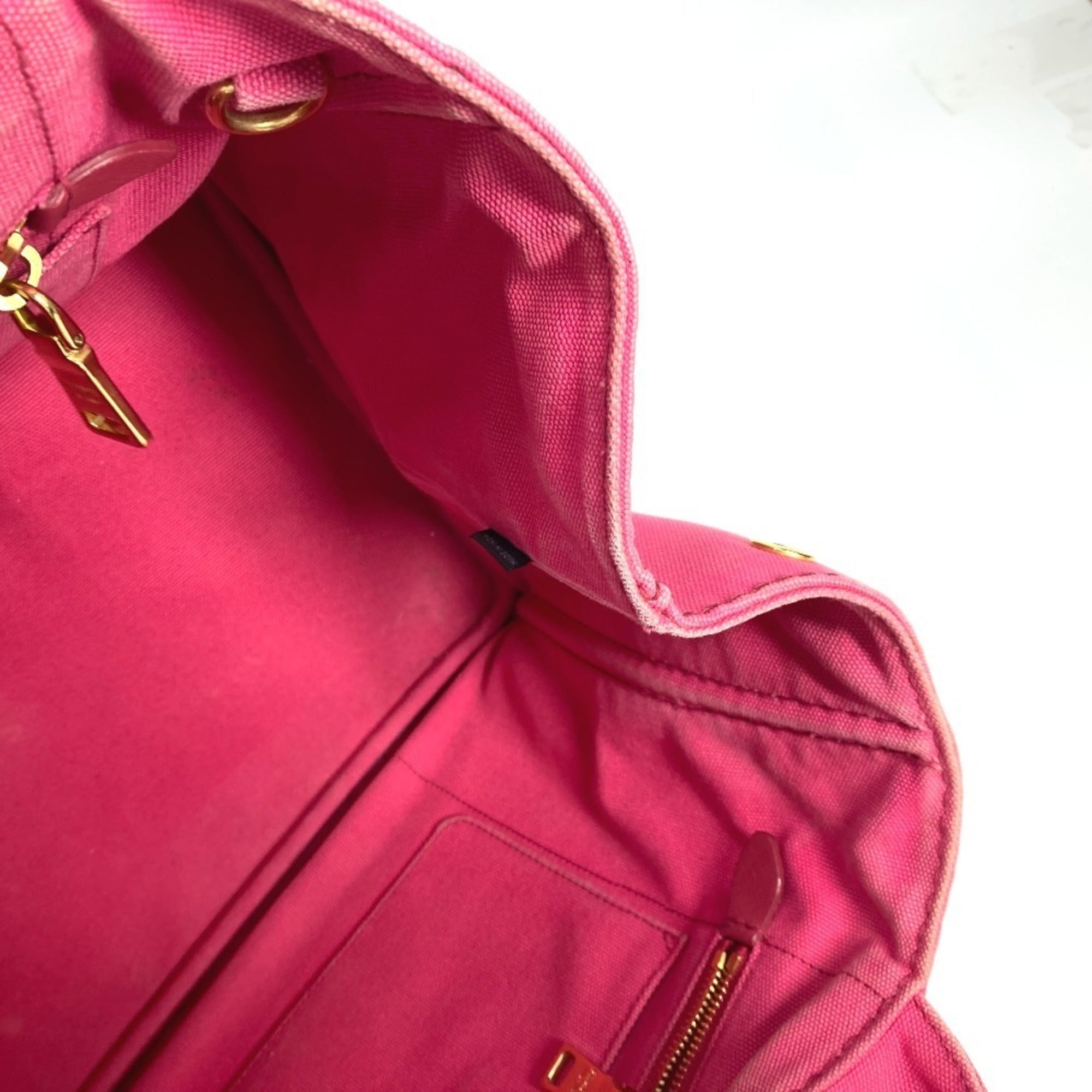 Prada Pink Canvas Handbag Tote Bag (Pre-Owned)
