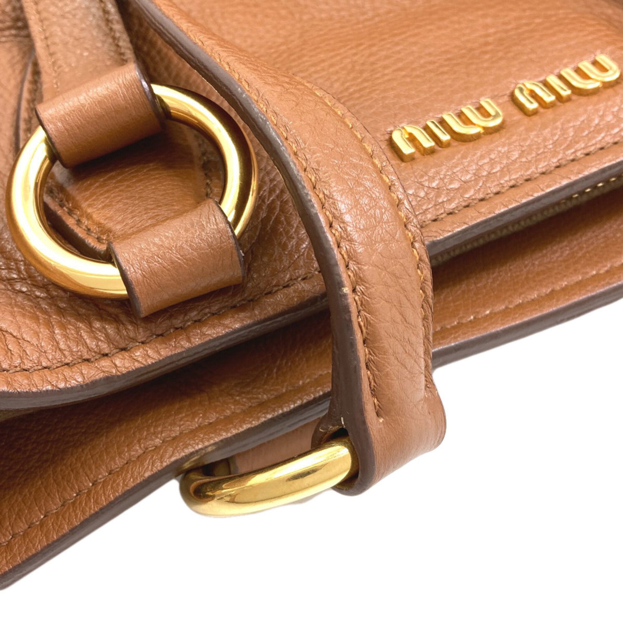 Miu Miu Brown Leather Tote Bag (Pre-Owned)
