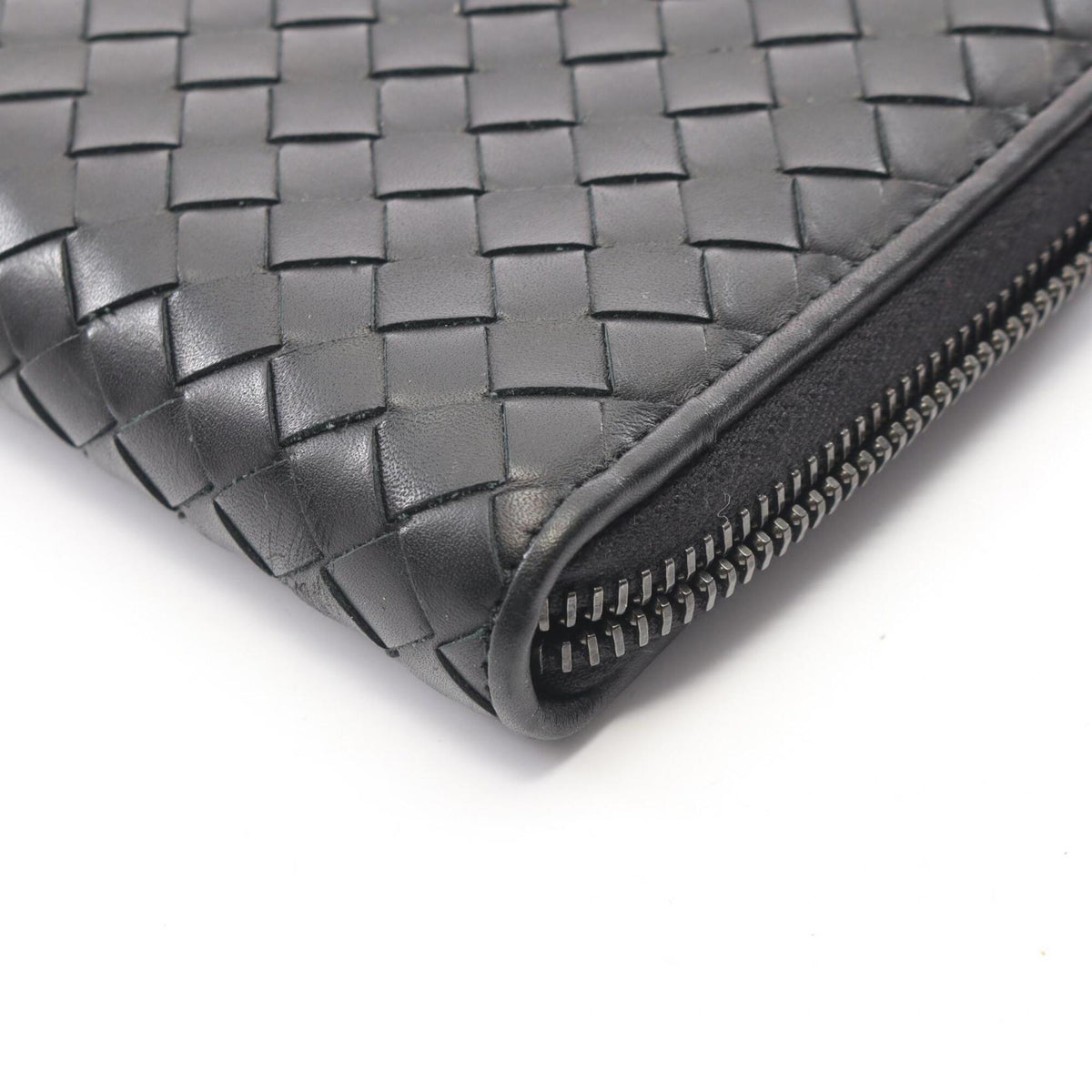 Bottega Veneta Black Leather Long Wallet (Bi-Fold) (Pre-Owned)
