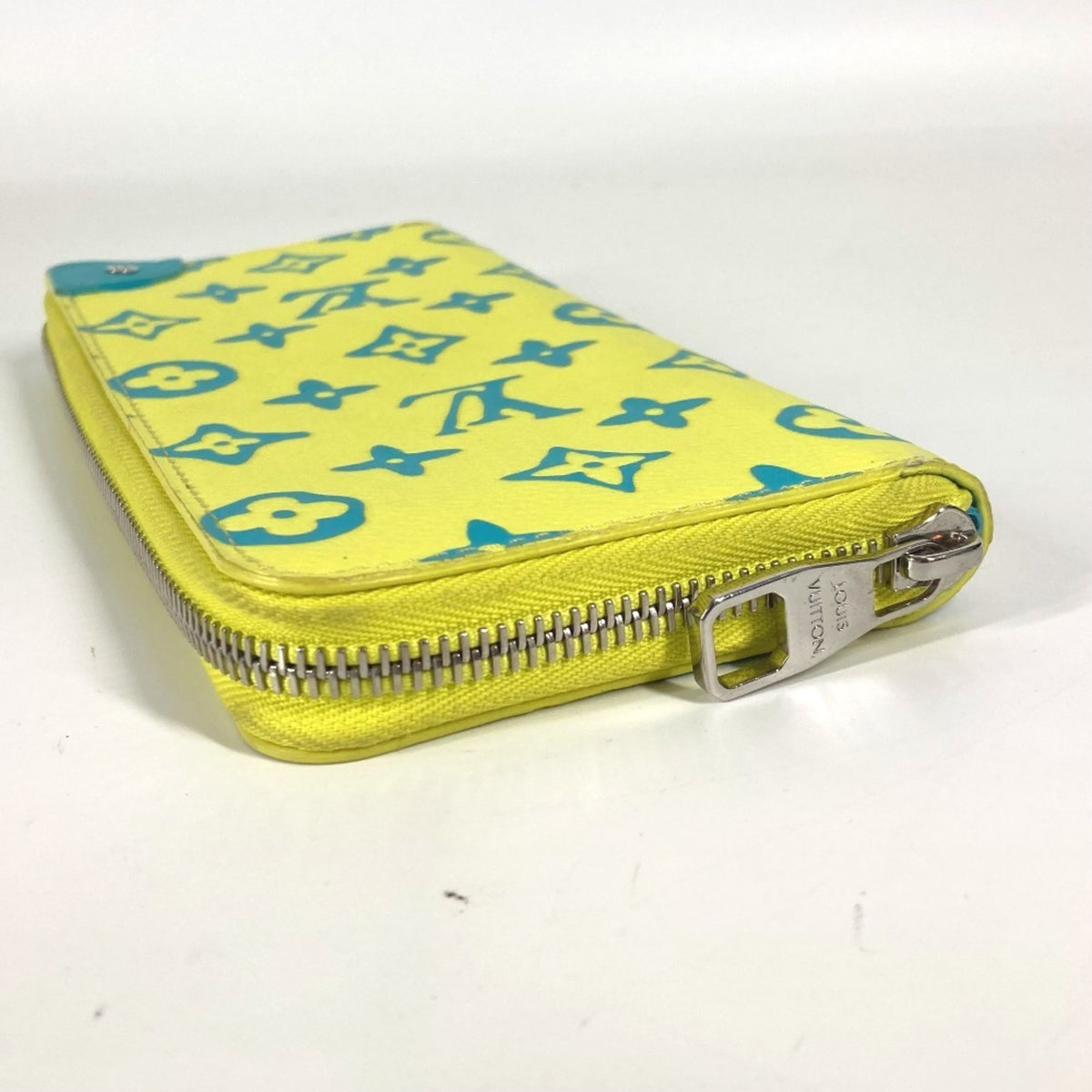 Louis Vuitton Monogram Blue Yellow Monogram Leather Long Wallet (Bi-Fold) (Pre-Owned)
