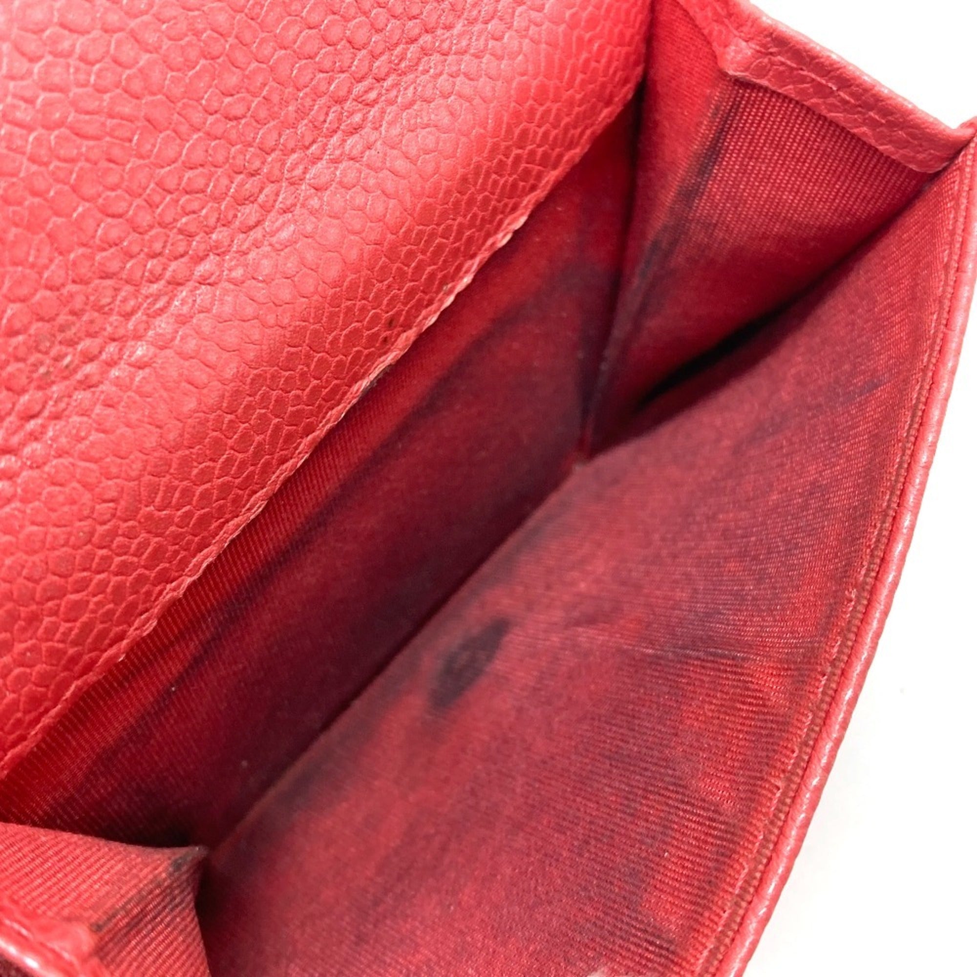 Chanel Salmon Pink Grained Calfskin Wallet (Tri-Fold) (Pre-Owned)
