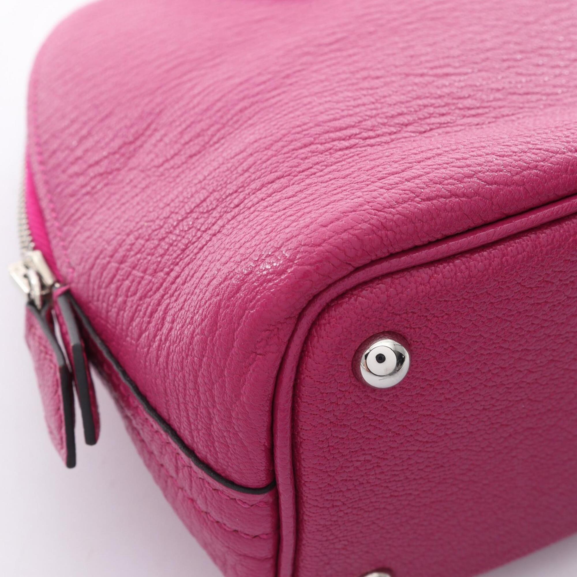 Hermes Purple Rose Purple Chevre Leather Leather Handbag (Pre-Owned)
