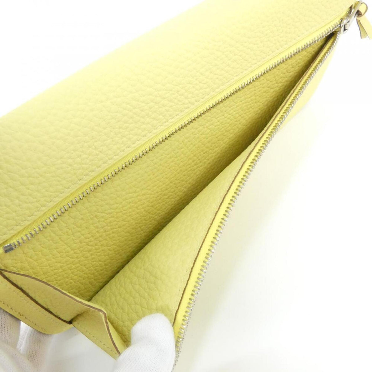 Hermes Jaune Yellow Togo Leather Long Wallet (Bi-Fold) (Pre-Owned)