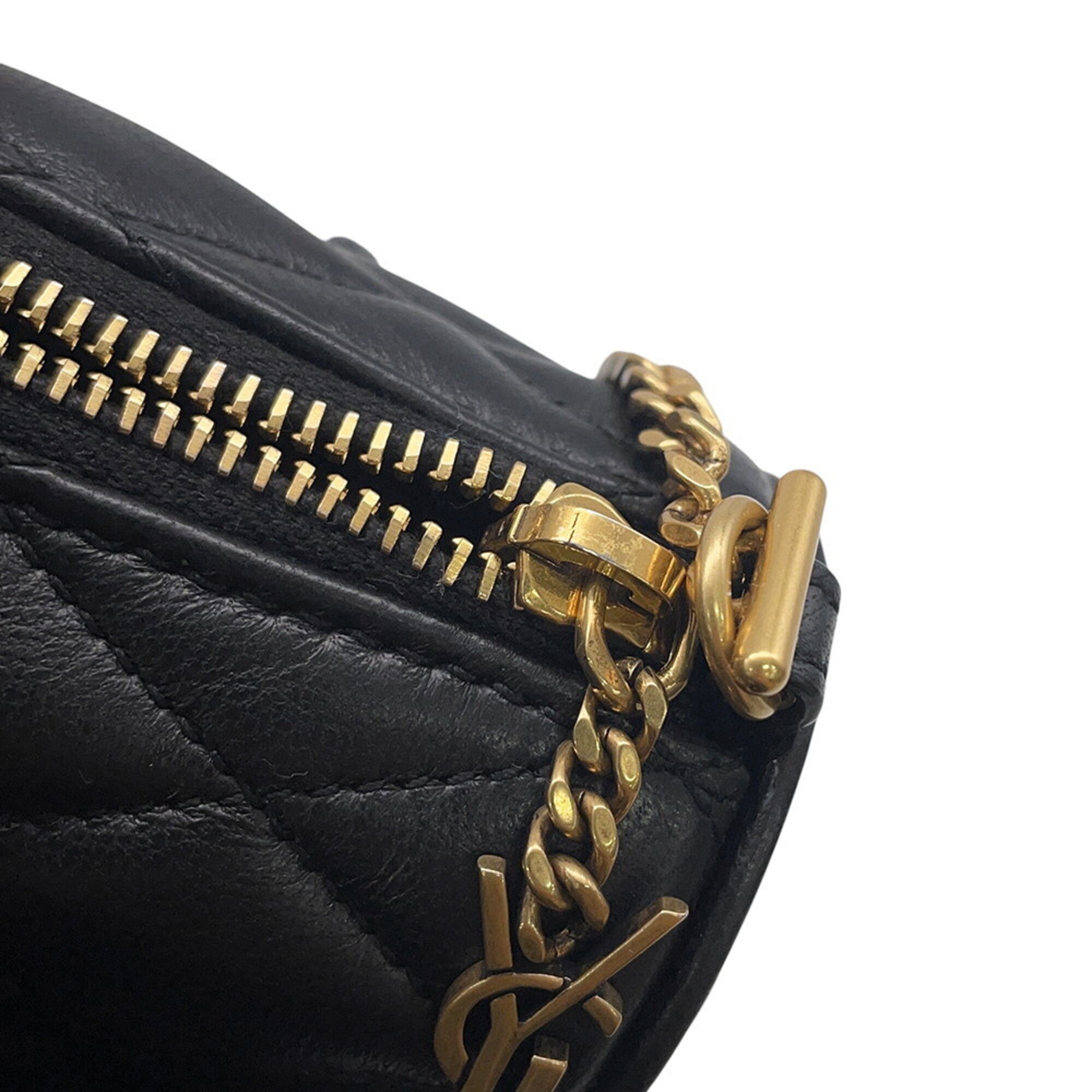 Yves Saint Laurent Black Leather Handbag Shoulder Bag (Pre-Owned)