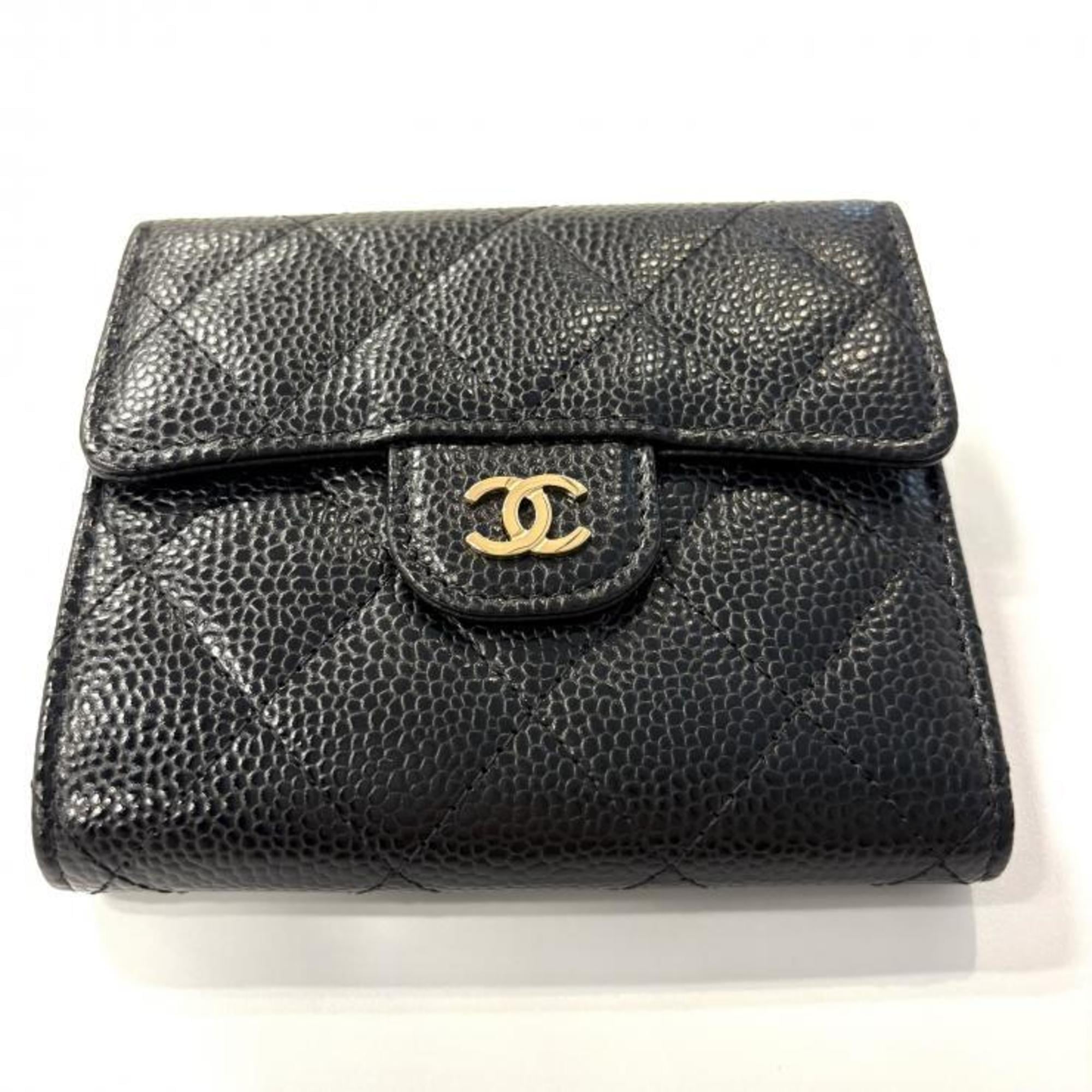Chanel Black Leather Coin Purse/Coin Case (Pre-Owned)