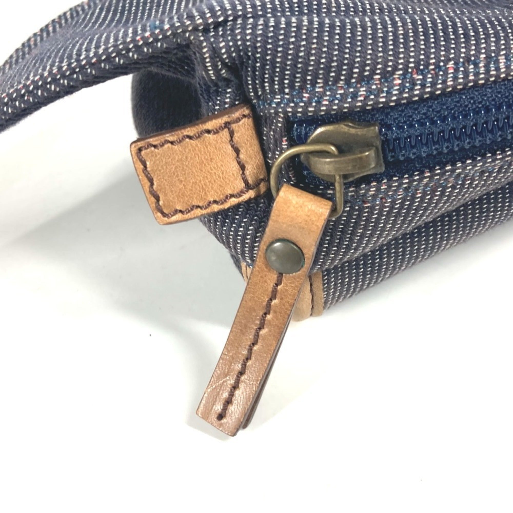 Fendi Blue Multi-Color Leather Canvas Shoulder Bag Sling Bag (Pre-Owned)