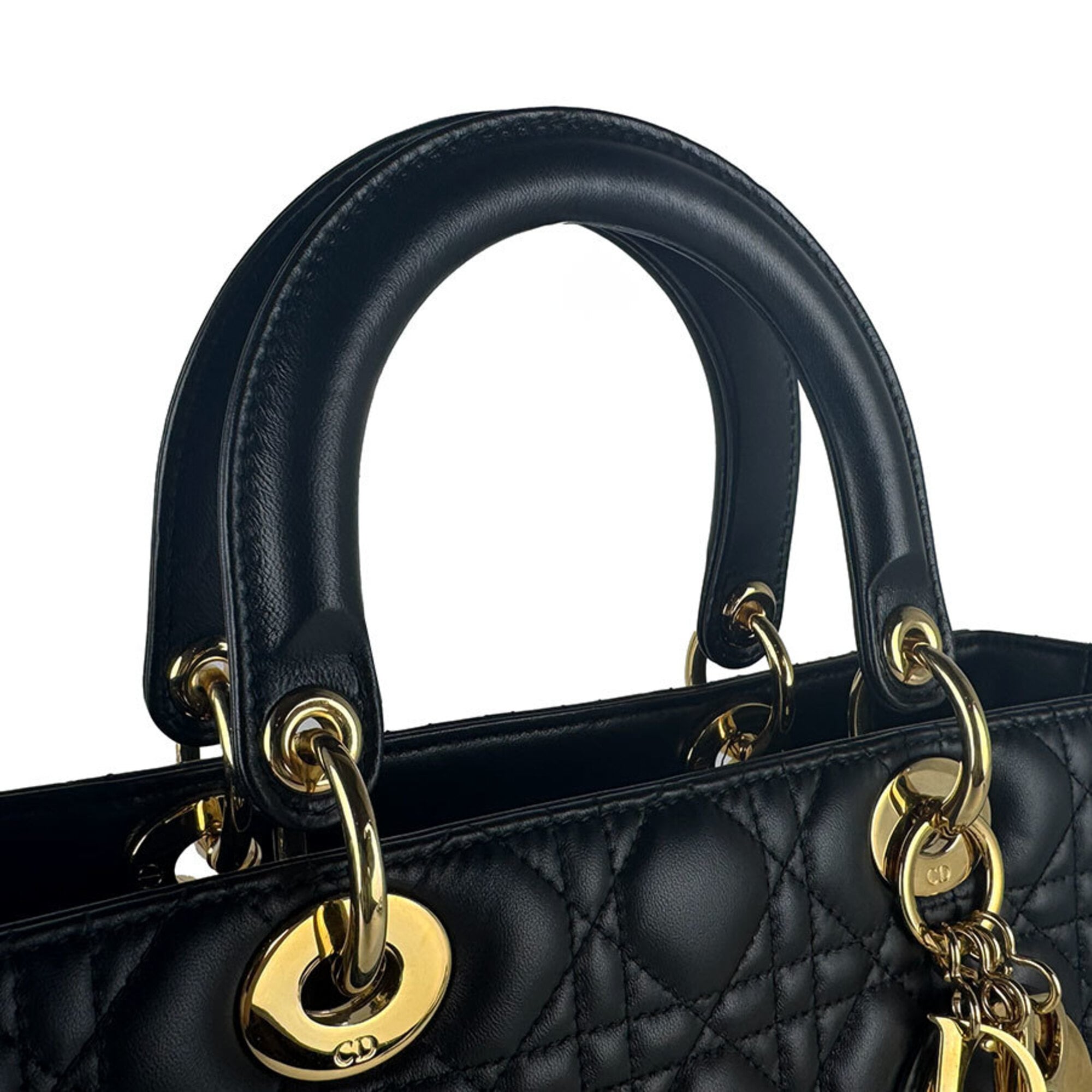 Christian Dior Black Leather Handbag Shoulder Bag (Pre-Owned)