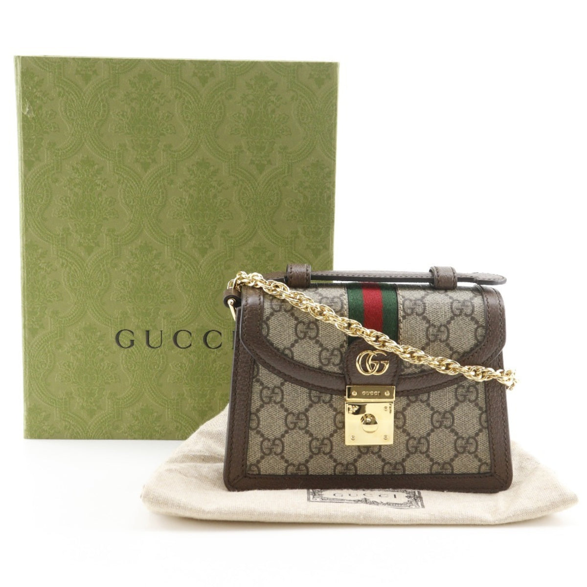 Gucci Sherry Line Brown Gg Supreme Shoulder Bag (Pre-Owned)