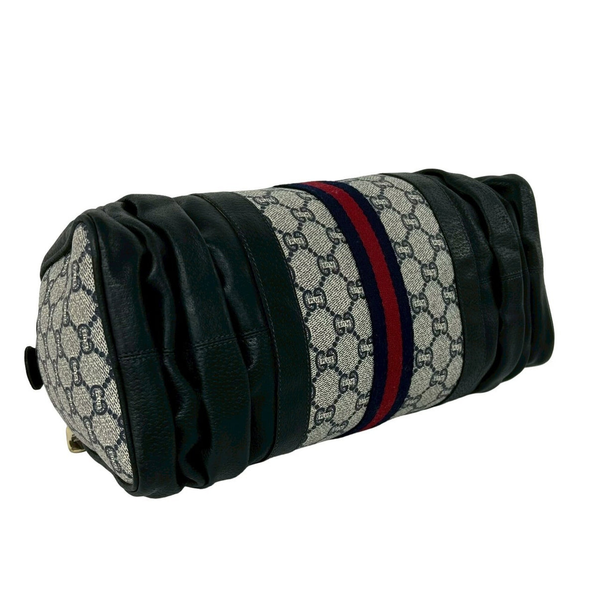 Gucci Navy Red Color Pvc Leather Handbag (Pre-Owned)