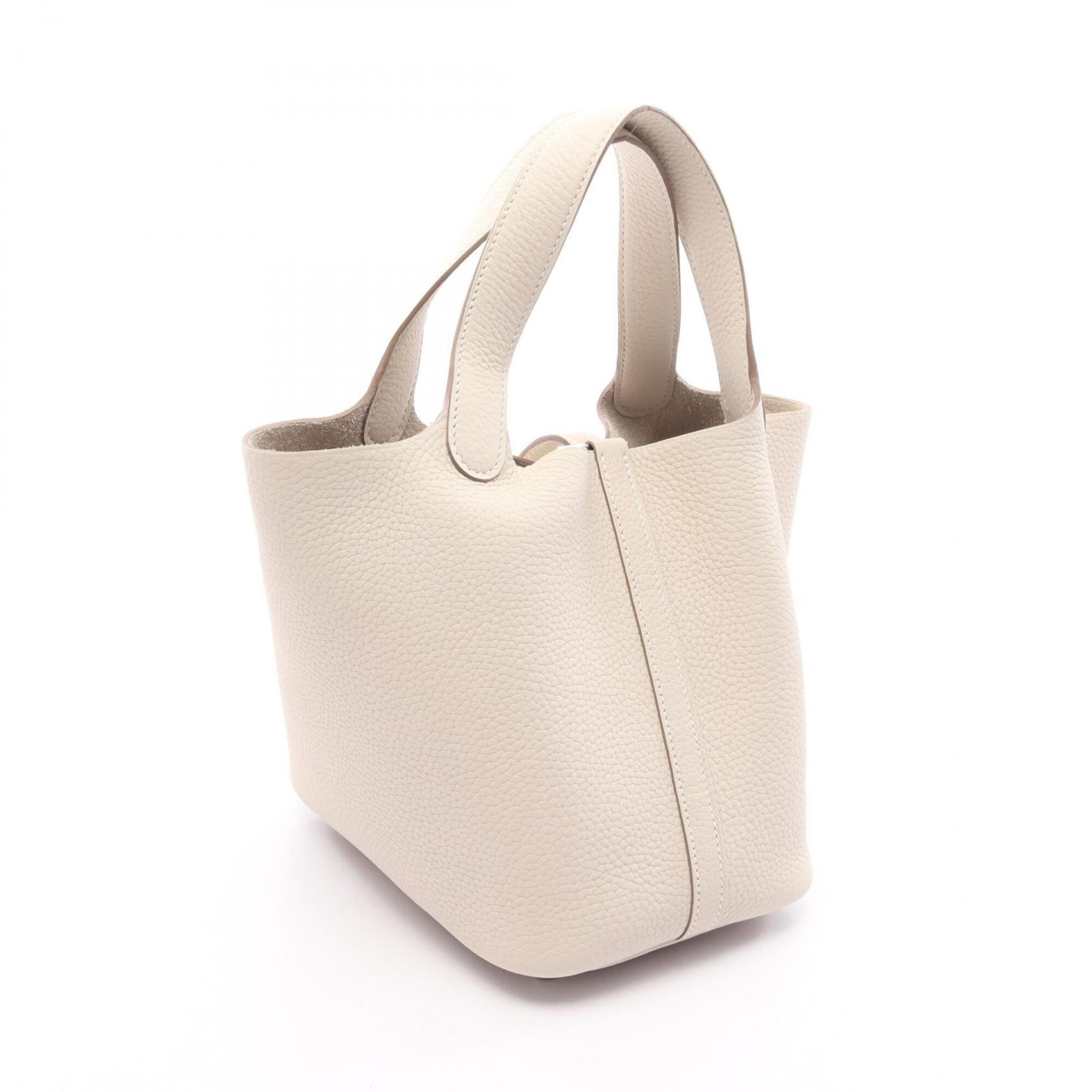 Hermes White Taurillon Clemence Leather Leather Handbag (Pre-Owned)