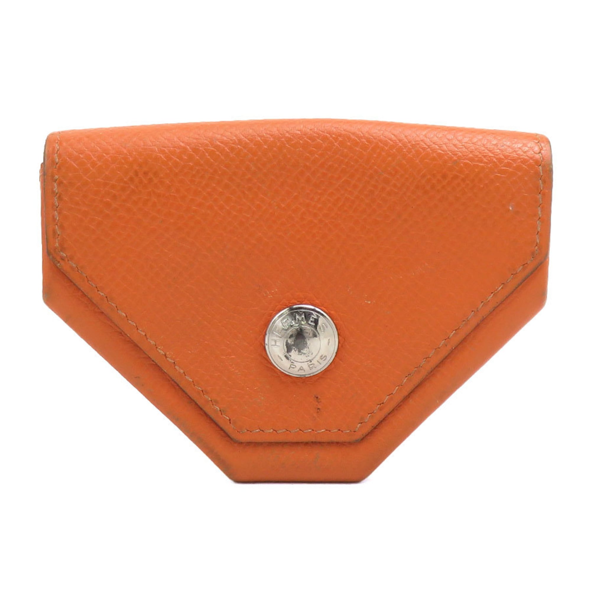 Hermes Orange Epsom Leather Coin Purse/Coin Case (Pre-Owned)