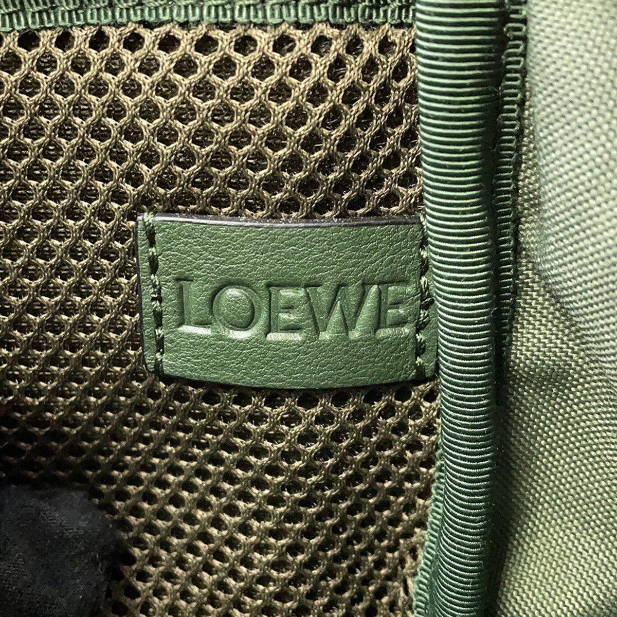 Loewe Green Khaki Canvas Handbag Sling Bag (Pre-Owned)