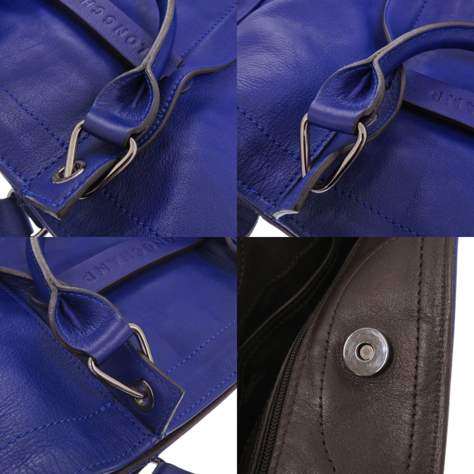 Longchamp Blue Leather Handbag (Pre-Owned)