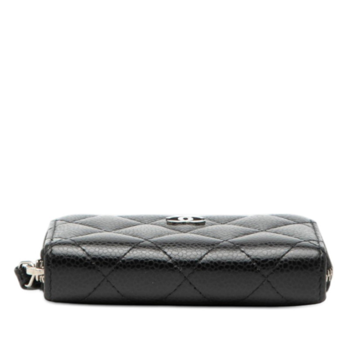 Chanel Matelasse Black Grained Calfskin Coin Purse/Coin Case (Pre-Owned)