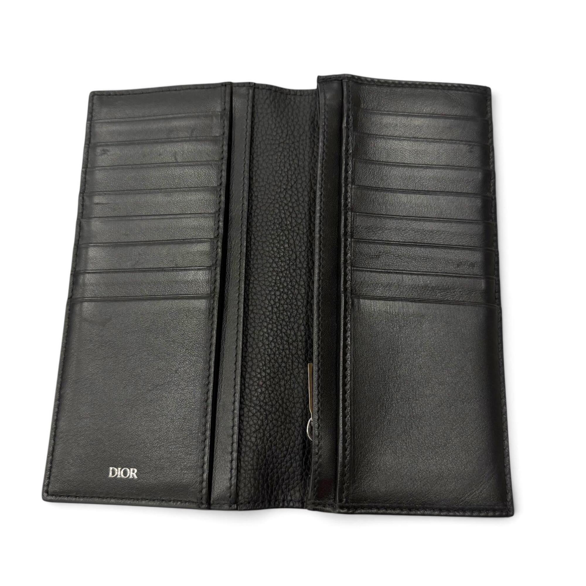 Dior Homme Black Leather Long Wallet (Bi-Fold) (Pre-Owned)