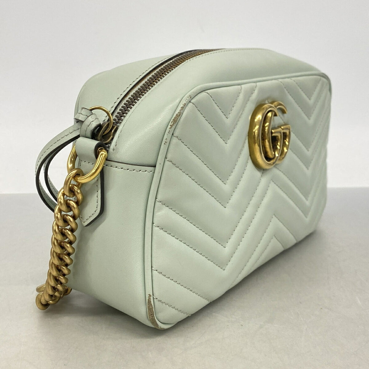 Gucci Pale Green Leather Shoulder Bag (Pre-Owned)