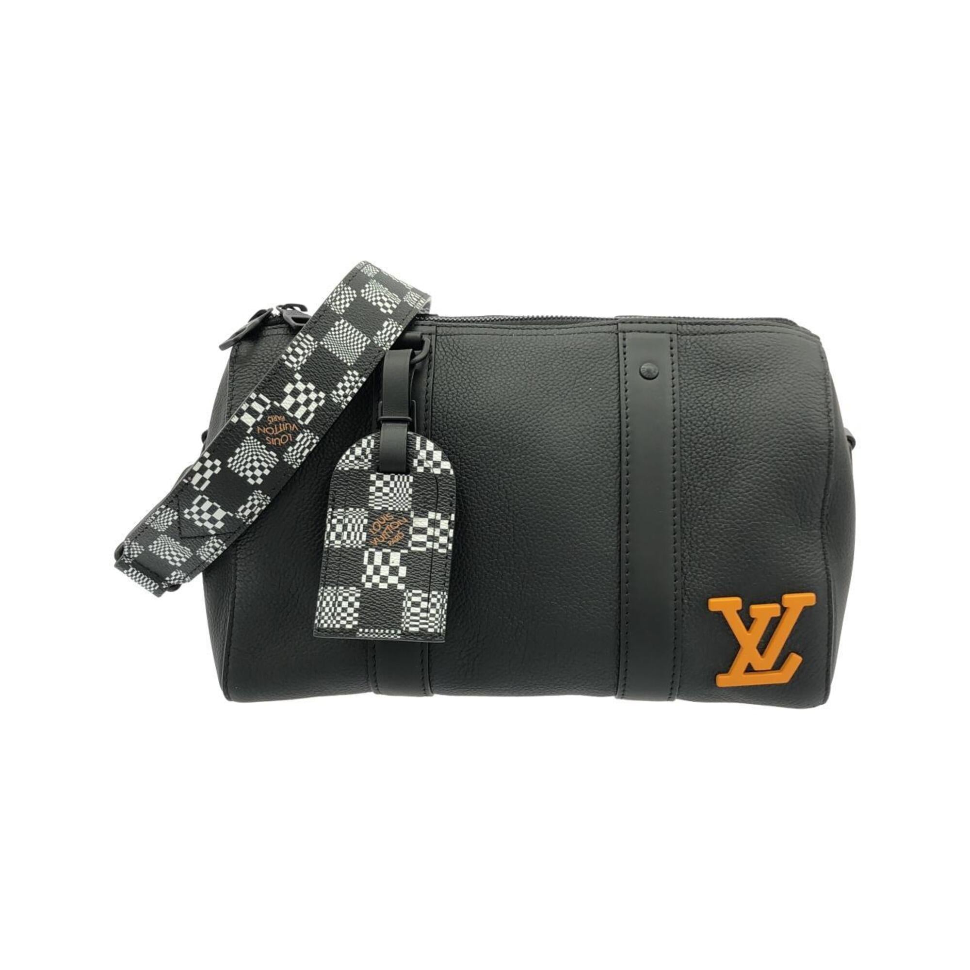 Louis Vuitton Damier Black Leather Shoulder Bag (Pre-Owned)