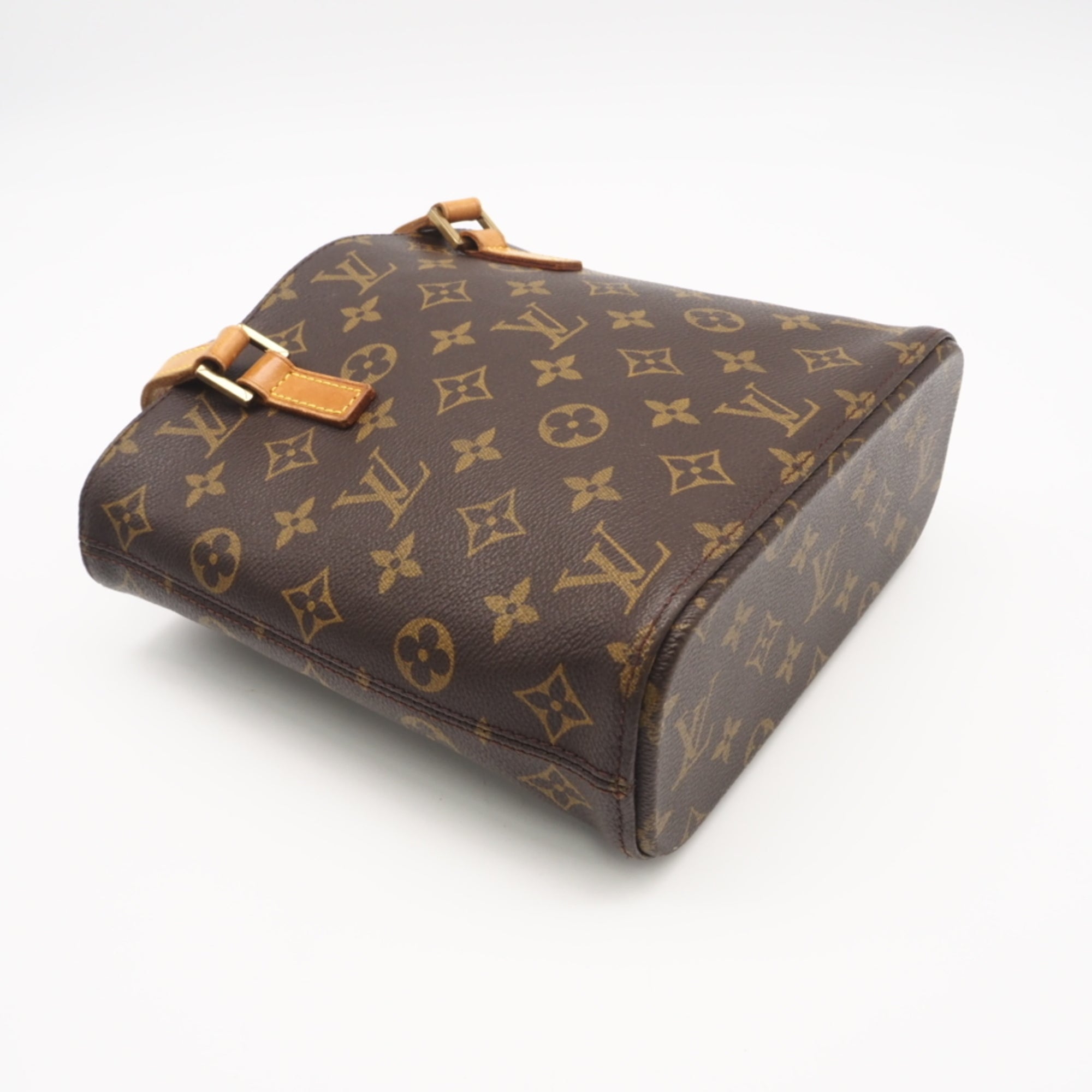 Louis Vuitton Monogram Beige Brown Coated Canvas Leather Handbag (Pre-Owned)