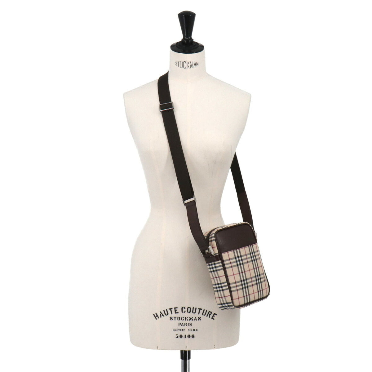 Burberry Beige Brown Canvas Leather Shoulder Bag (Pre-Owned)