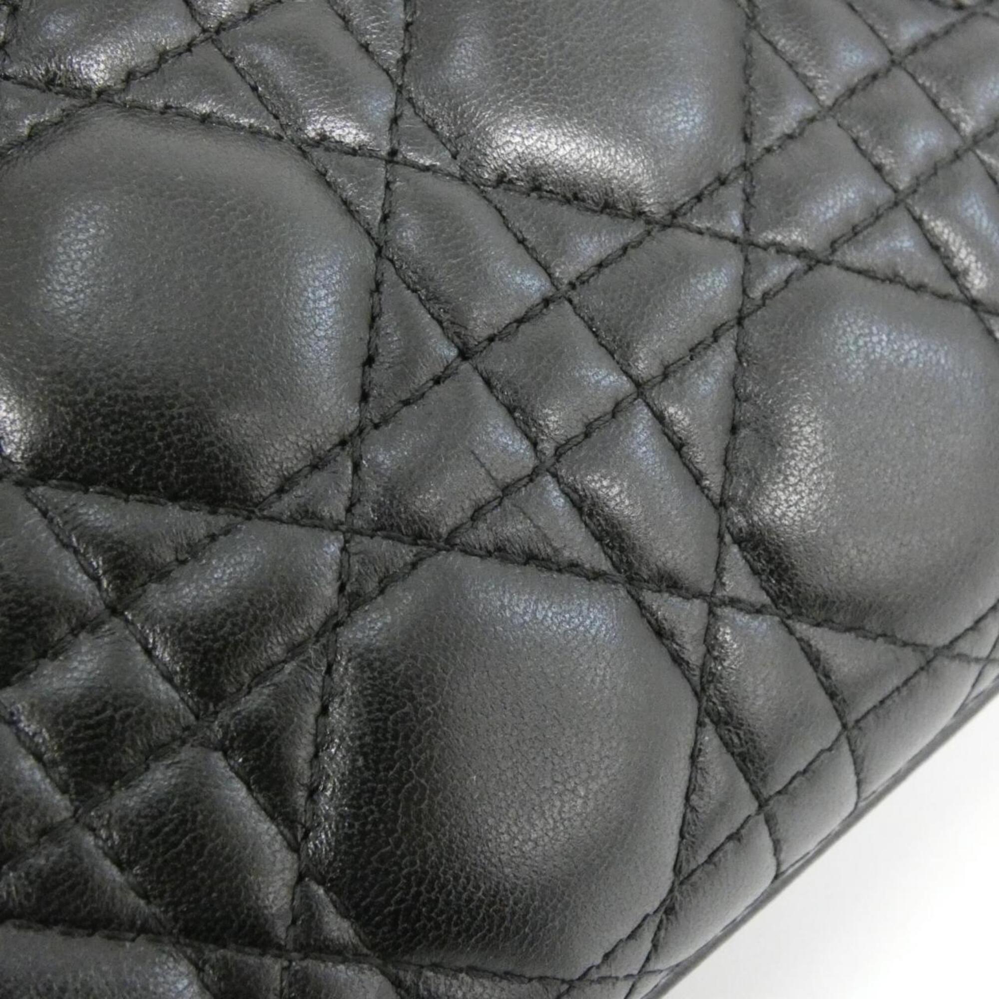Christian Dior Lady Dior Black Leather Handbag (Pre-Owned)