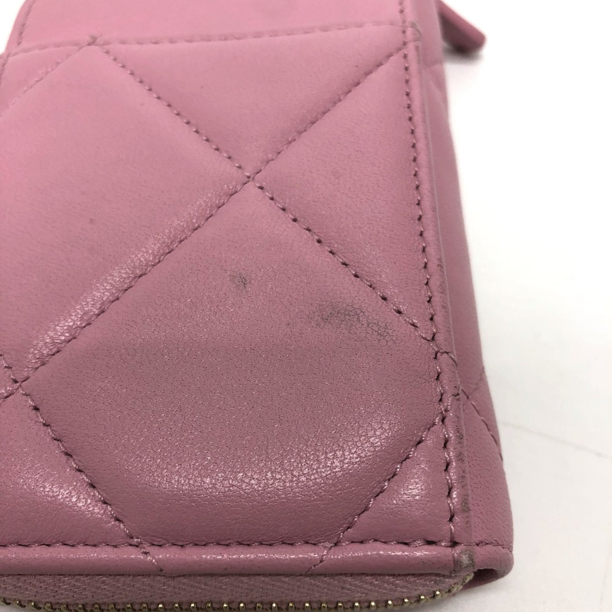 Chanel Pink Leather Coin Purse/Coin Case (Pre-Owned)