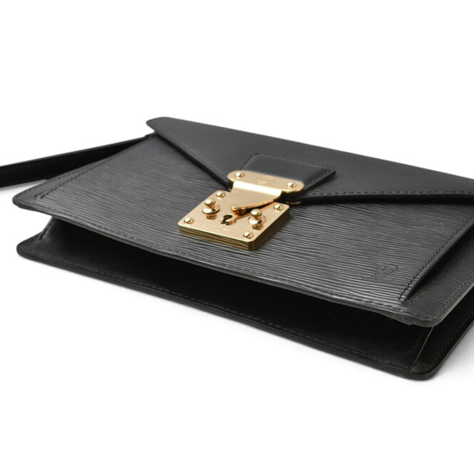 Louis Vuitton Ardoise Black Noir Epi Leather Clutch Bag Pochette (Pre-Owned)