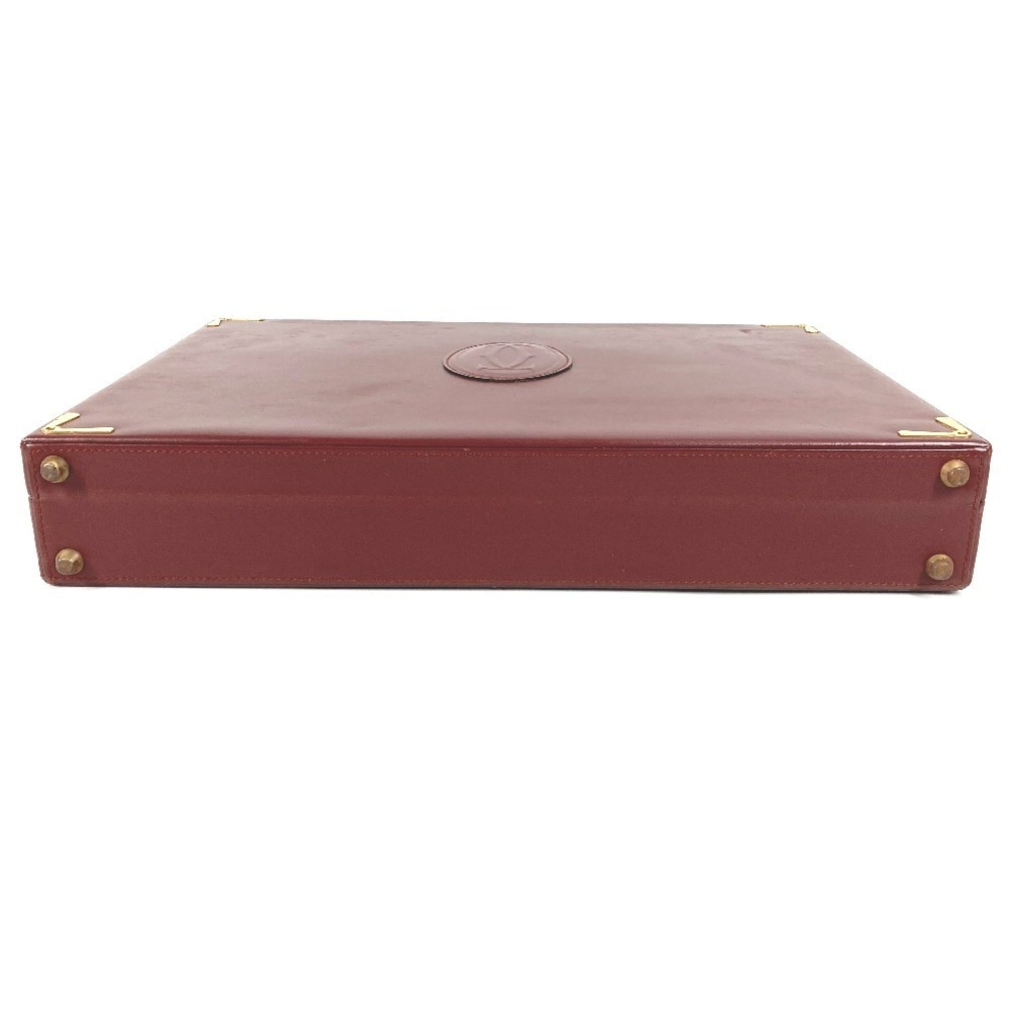 Cartier Must Wine Red Leather Attaché Case (Pre-Owned)