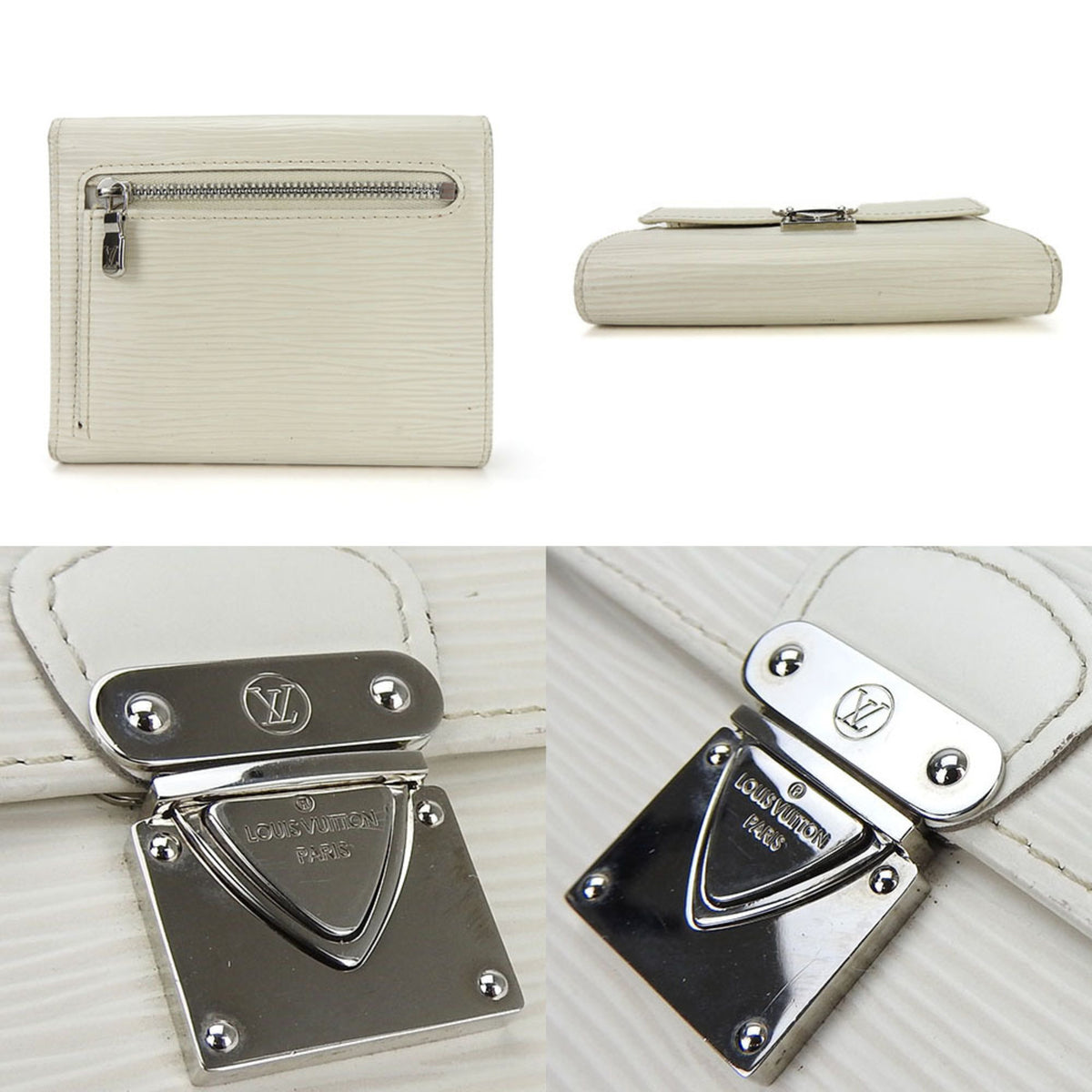 Louis Vuitton Lv Off White Leather Wallet (Tri-Fold) (Pre-Owned)
