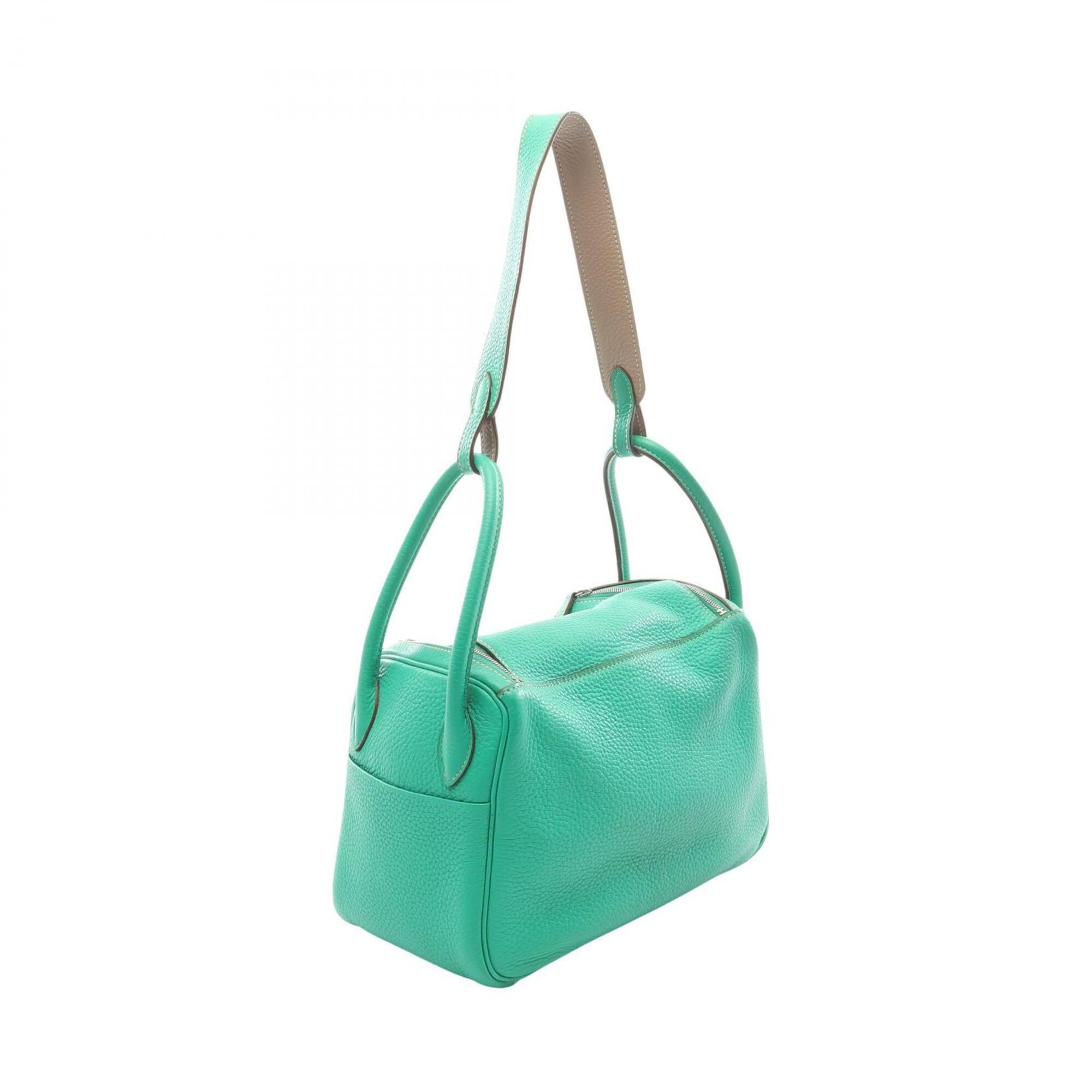Hermes Beige Green Gris Tourterelle Mint Green Taurillon Clemence Leather Handbag Shoulder Bag (Pre-Owned)