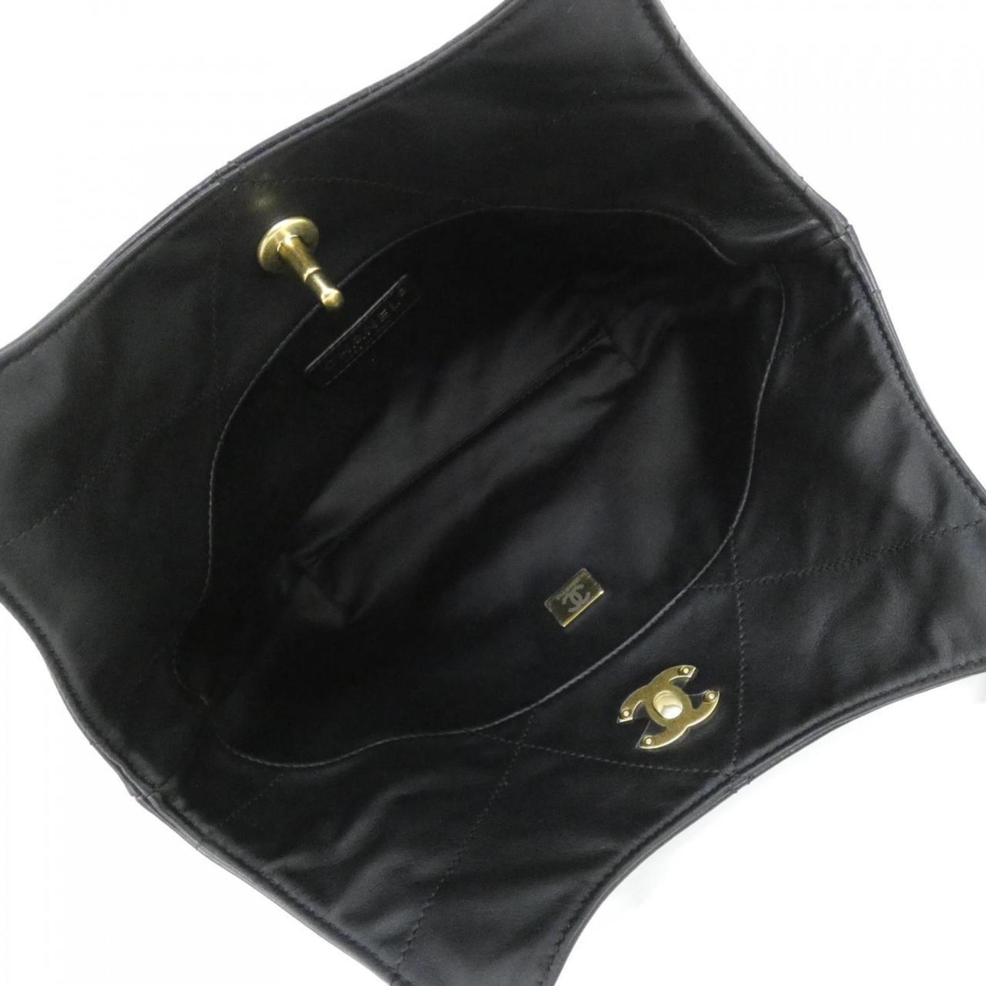 Chanel Black Leather Handbag (Pre-Owned)
