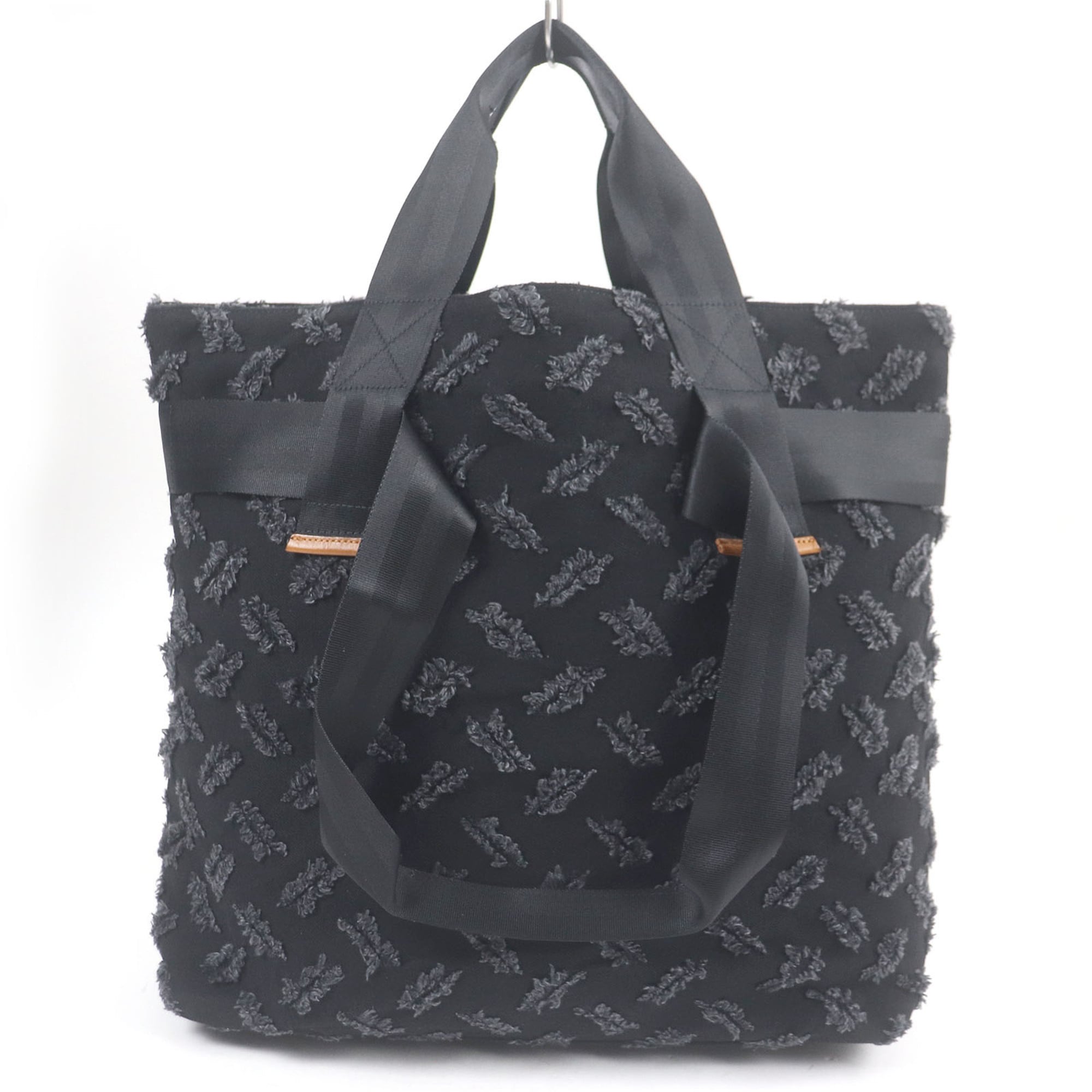 Vivienne Westwood Black Canvas Leather Handbag Tote Bag (Pre-Owned)