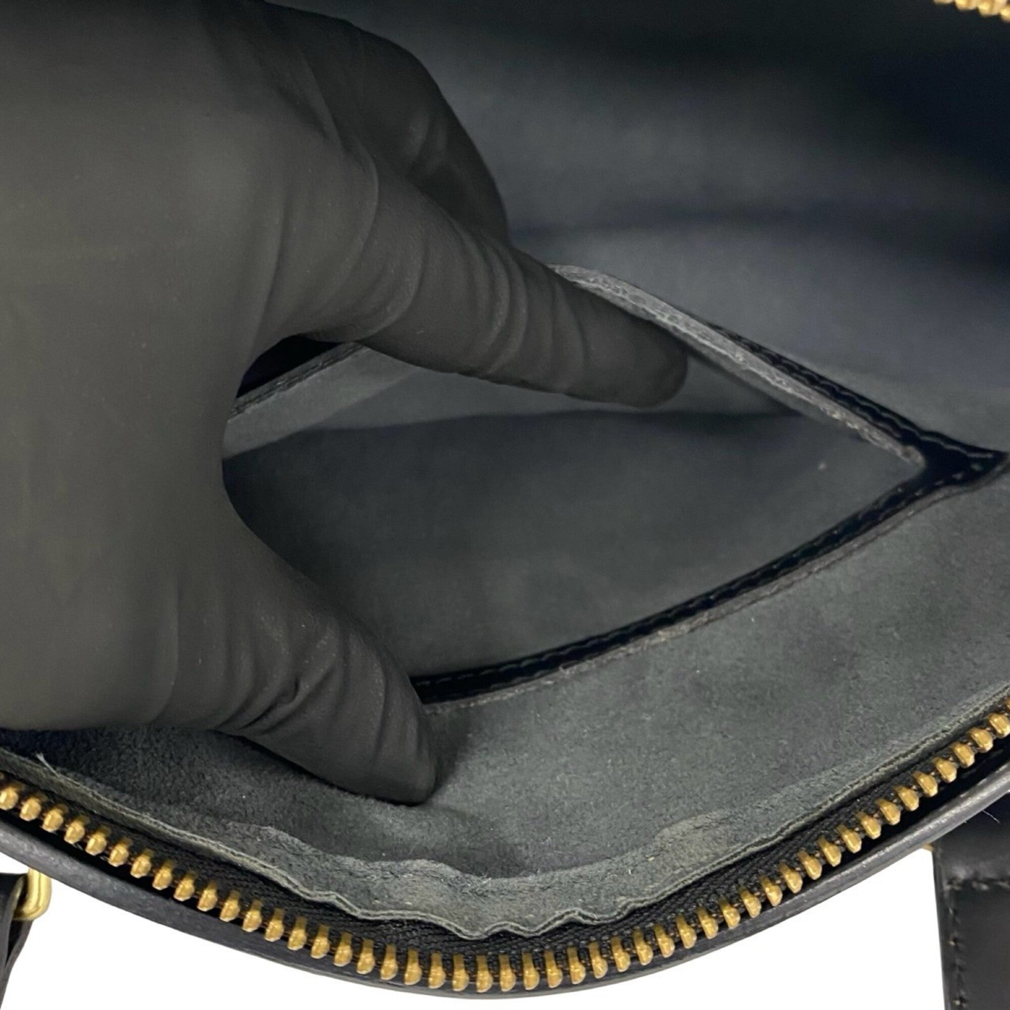Louis Vuitton Black Leather Boston Bag Handbag Pouch (Pre-Owned)