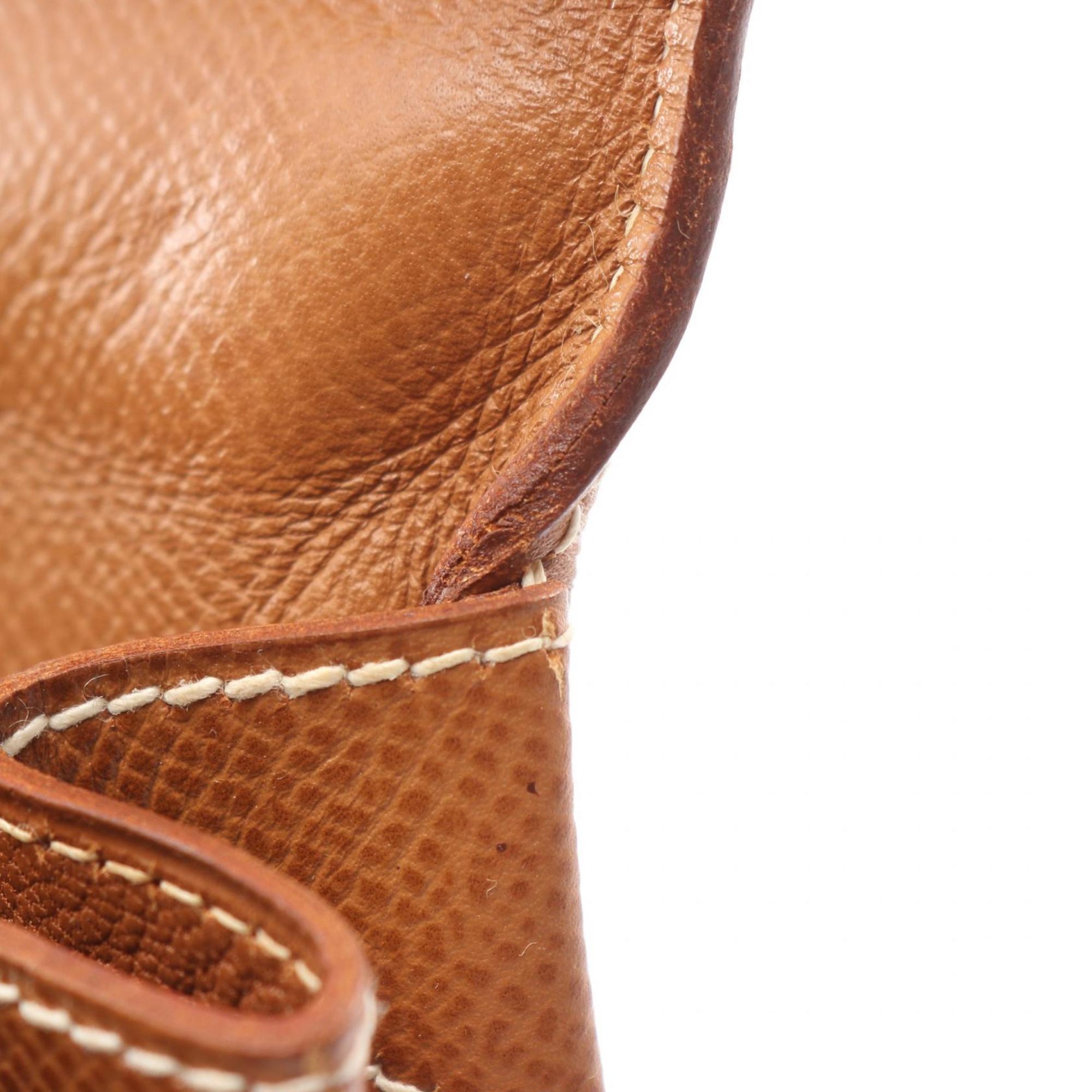 Hermes Brown Gold Brown Courchevel Leather Leather Handbag (Pre-Owned)