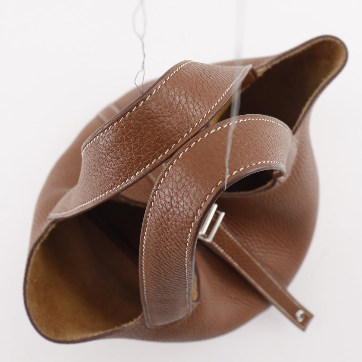 Hermes Picotin Brown Gold Brown Taurillon Clemence Leather Handbag (Pre-Owned)