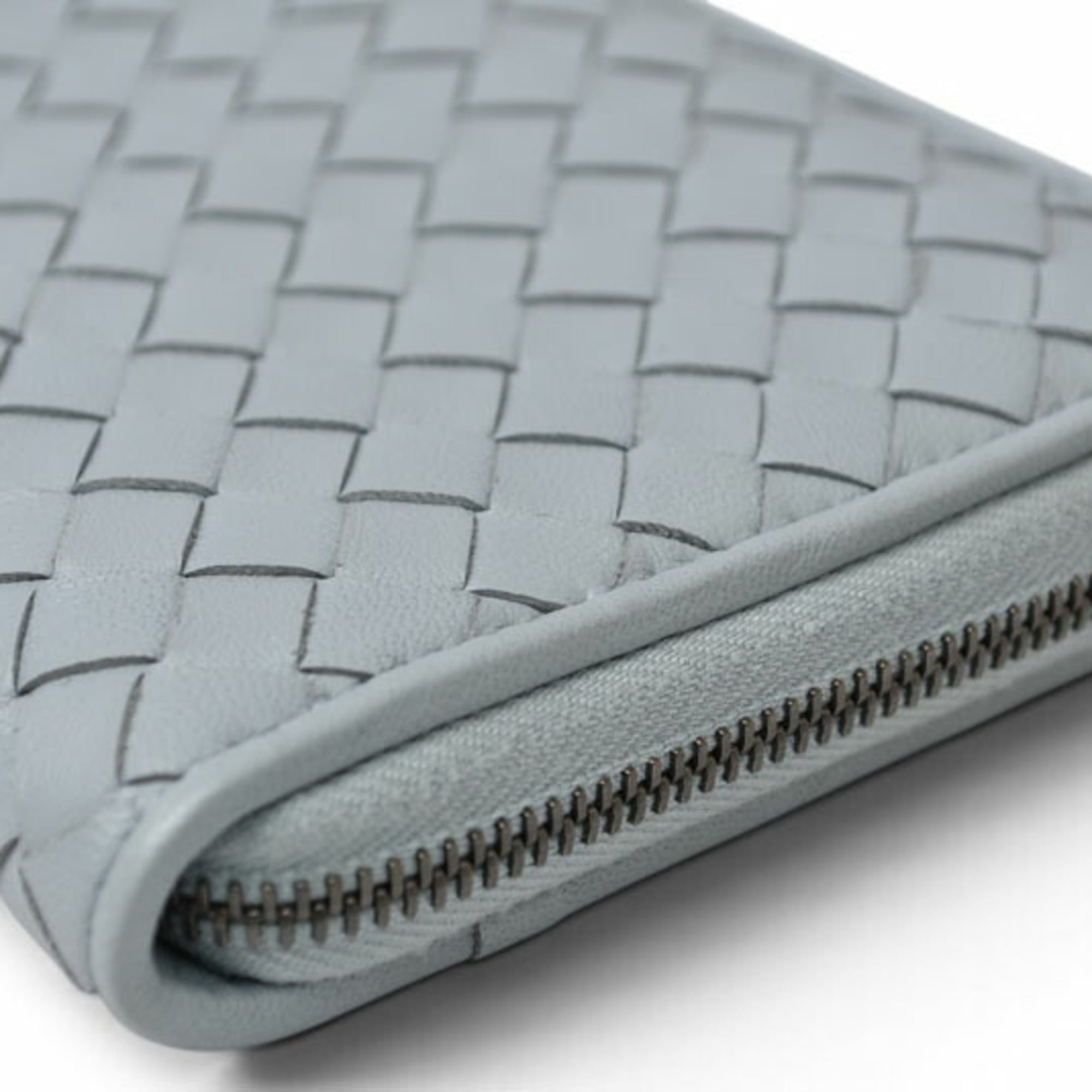 Bottega Veneta Intrecciato Blue Long Wallet (Bi-Fold) (Pre-Owned)