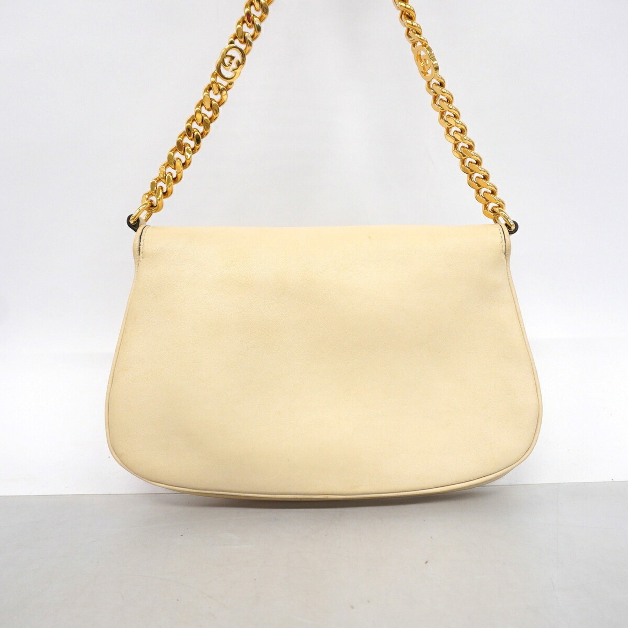 Gucci Beige Leather Shoulder Bag (Pre-Owned)