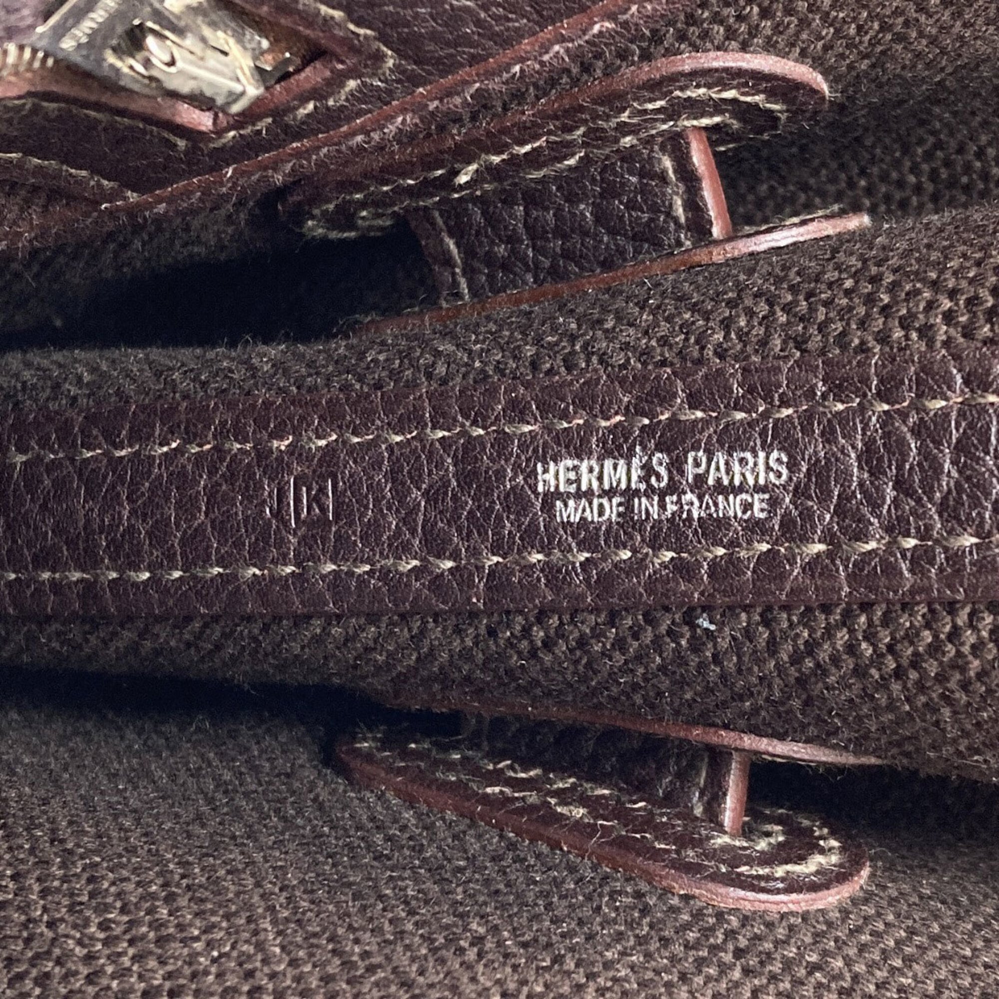 Hermes Dark Brown Toile H Handbag (Pre-Owned)