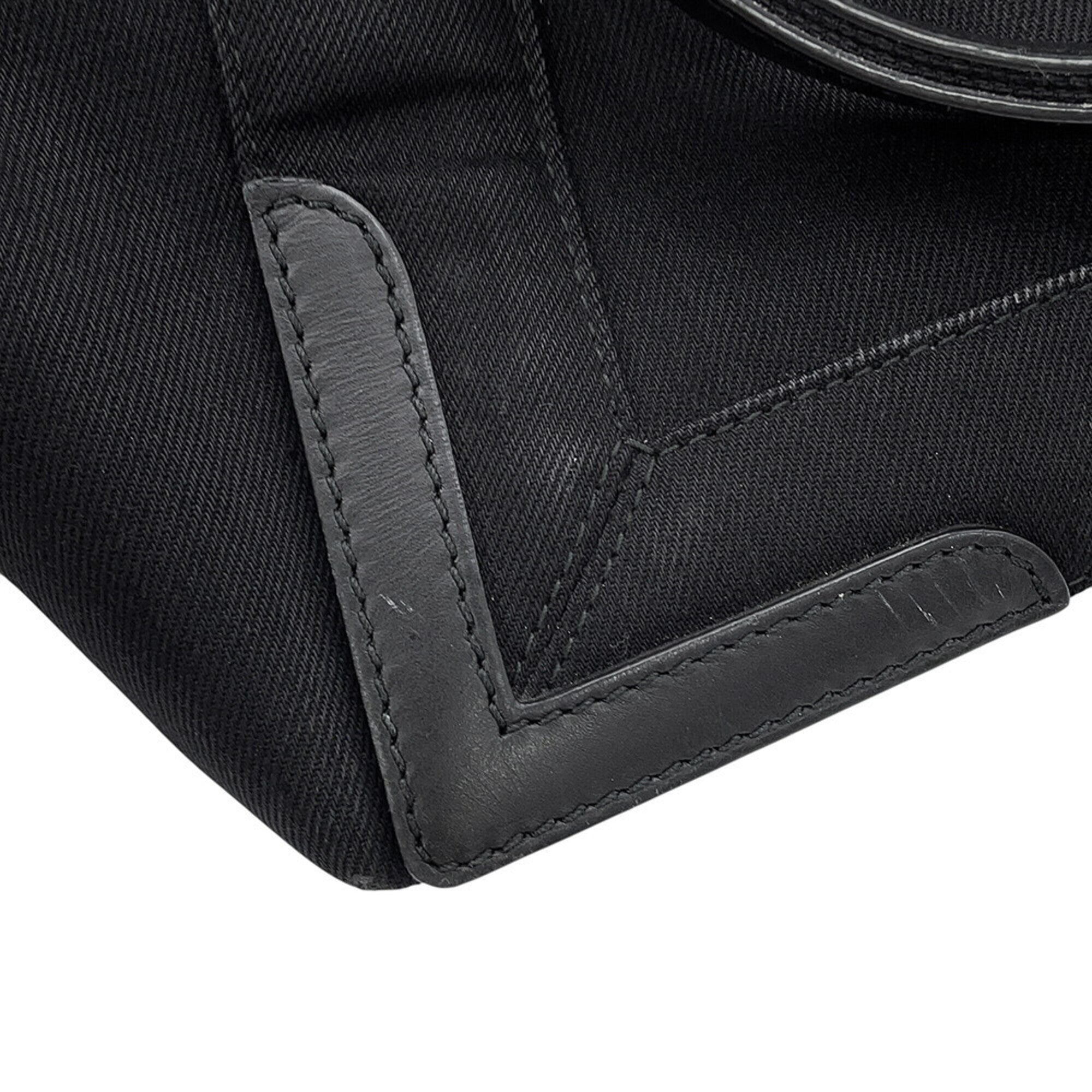 Balenciaga Black Canvas Leather Handbag Tote Bag (Pre-Owned)