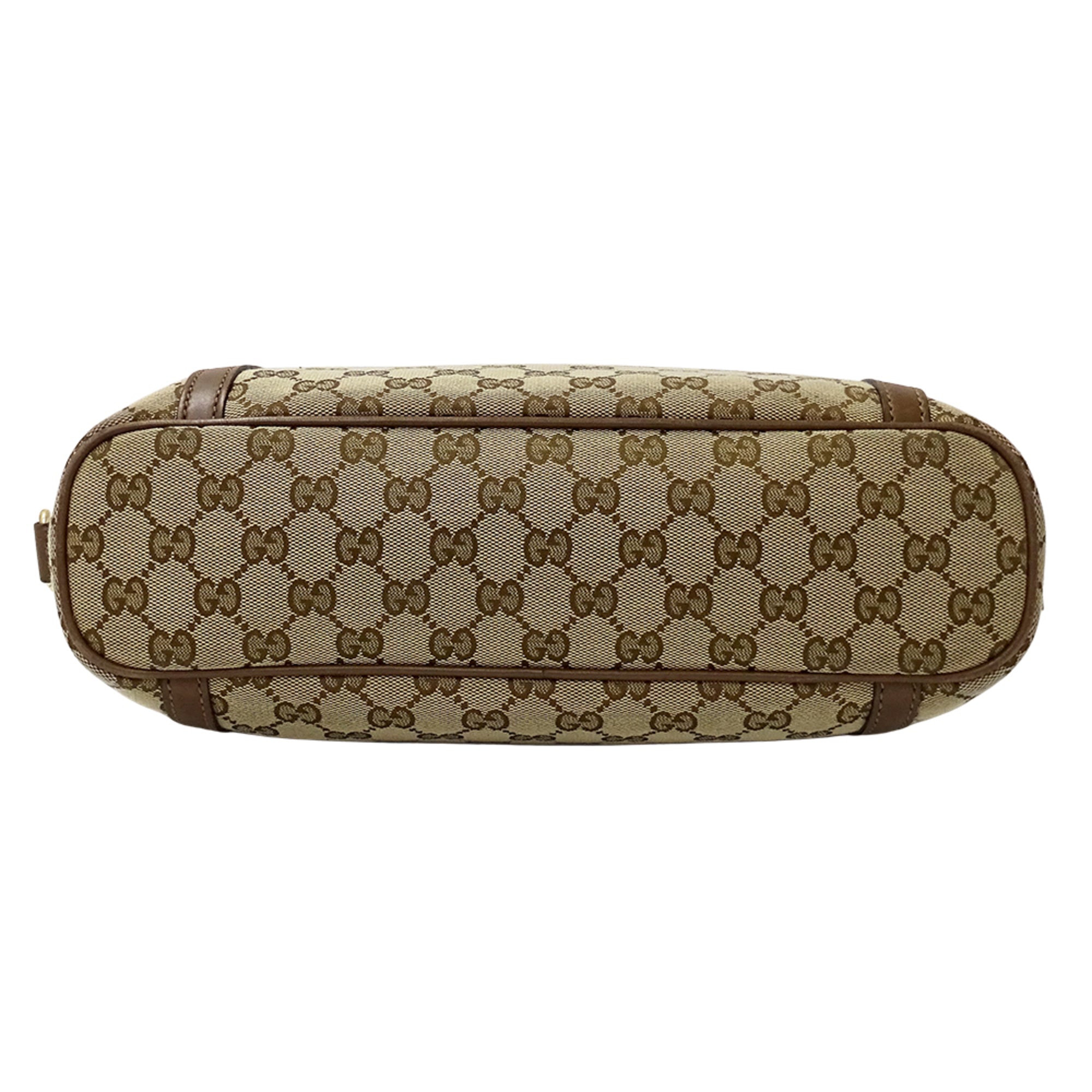 Gucci Beige Brown Gg Canvas Handbag Shoulder Bag Tote Bag (Pre-Owned)