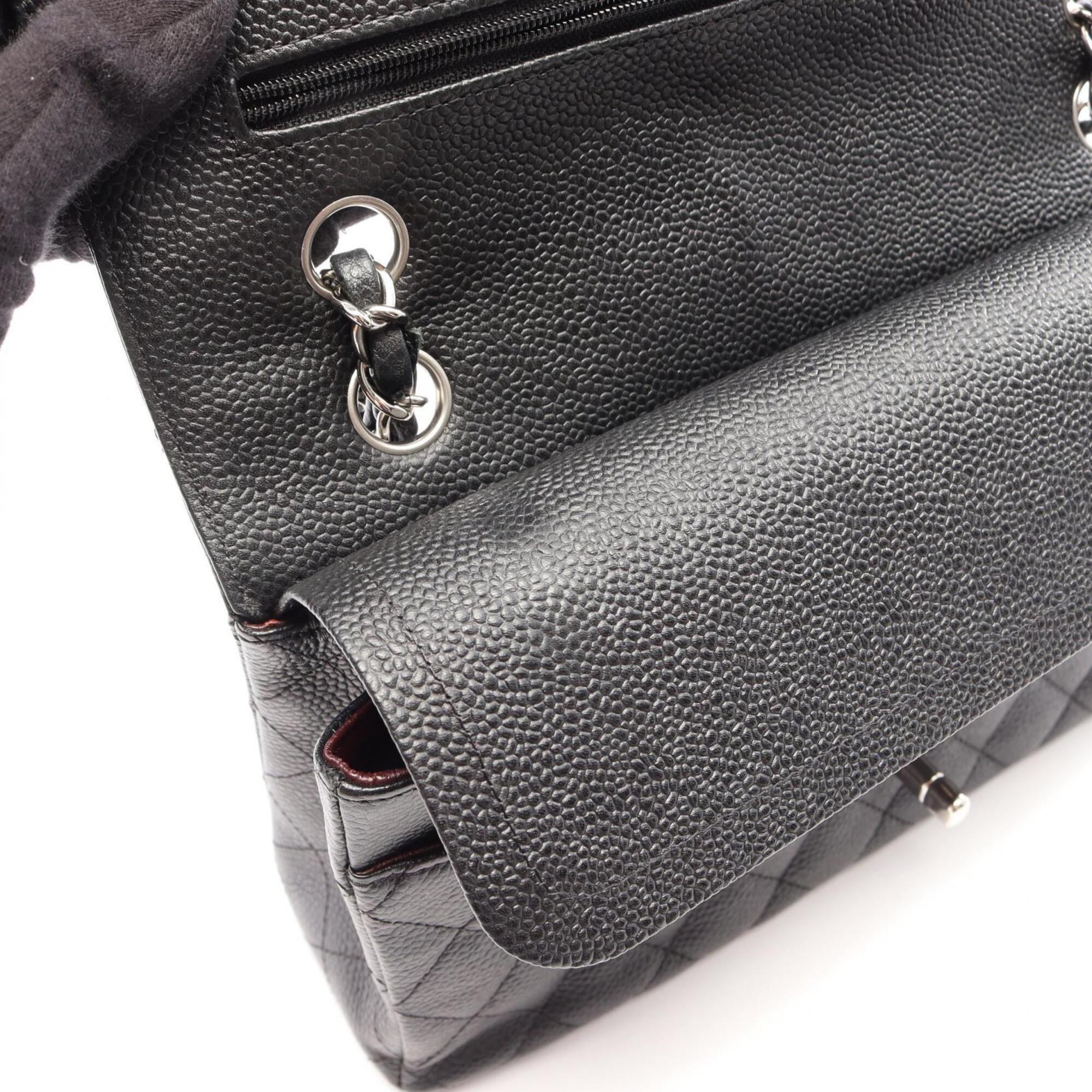 Chanel Black Grained Calfskin Handbag Shoulder Bag (Pre-Owned)