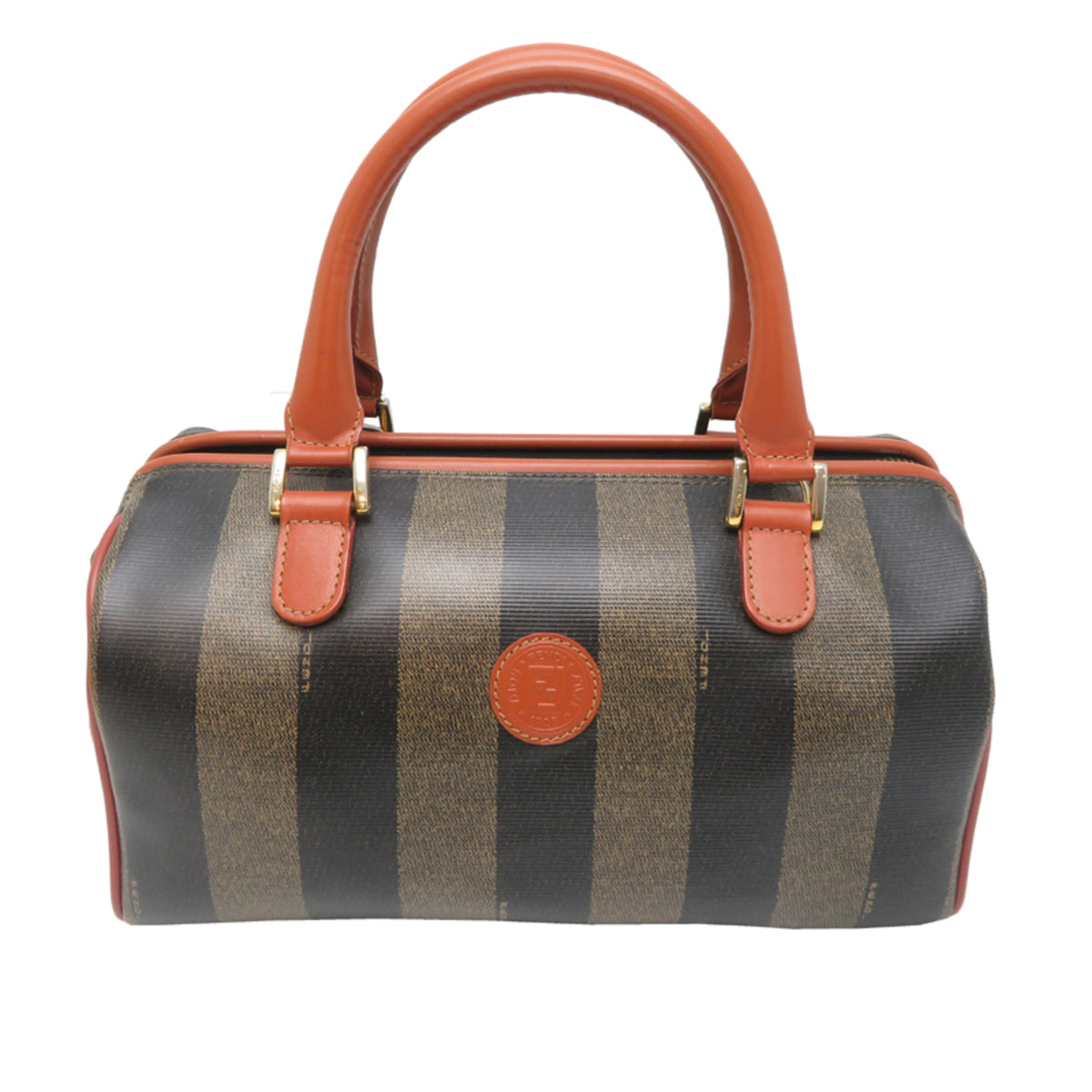 Fendi Brown Pvc Leather Boston Bag (Pre-Owned)