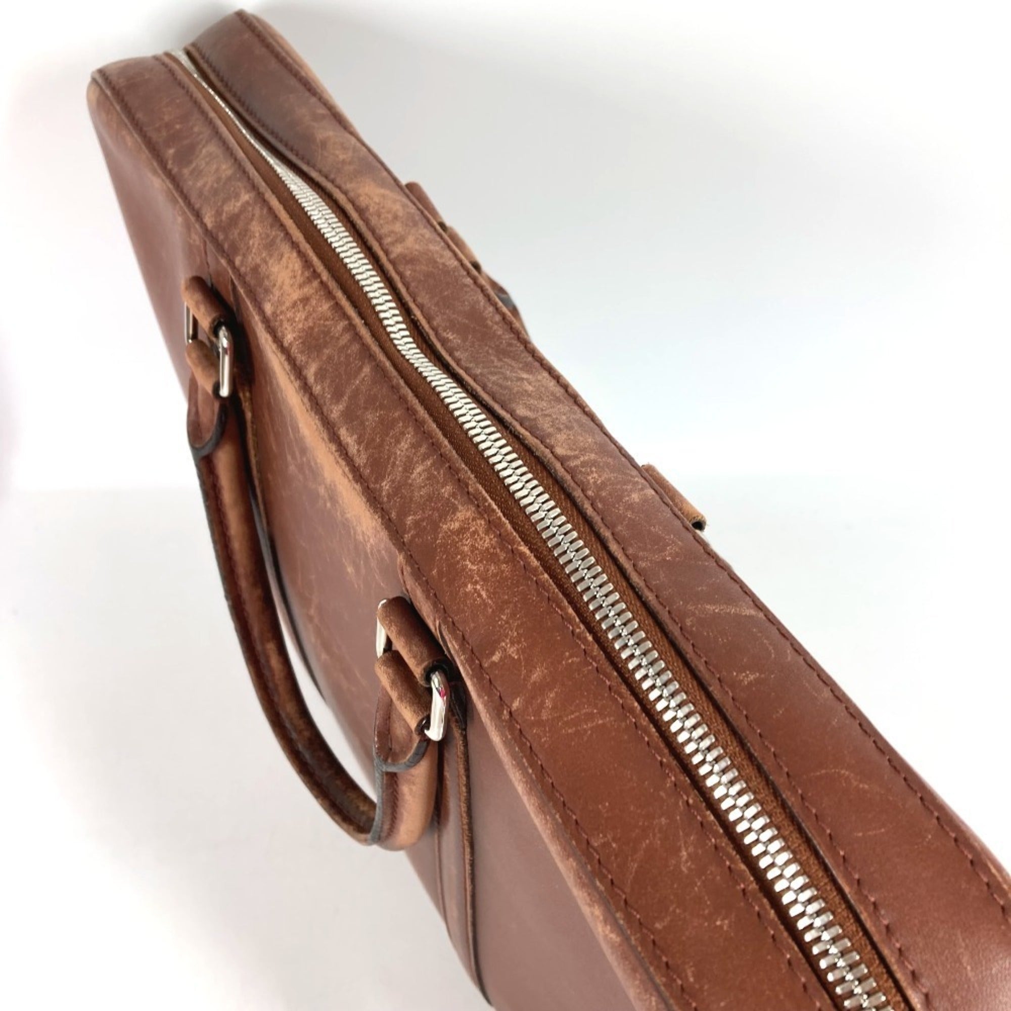 Louis Vuitton Brown Leather Handbag Tote Bag (Pre-Owned)